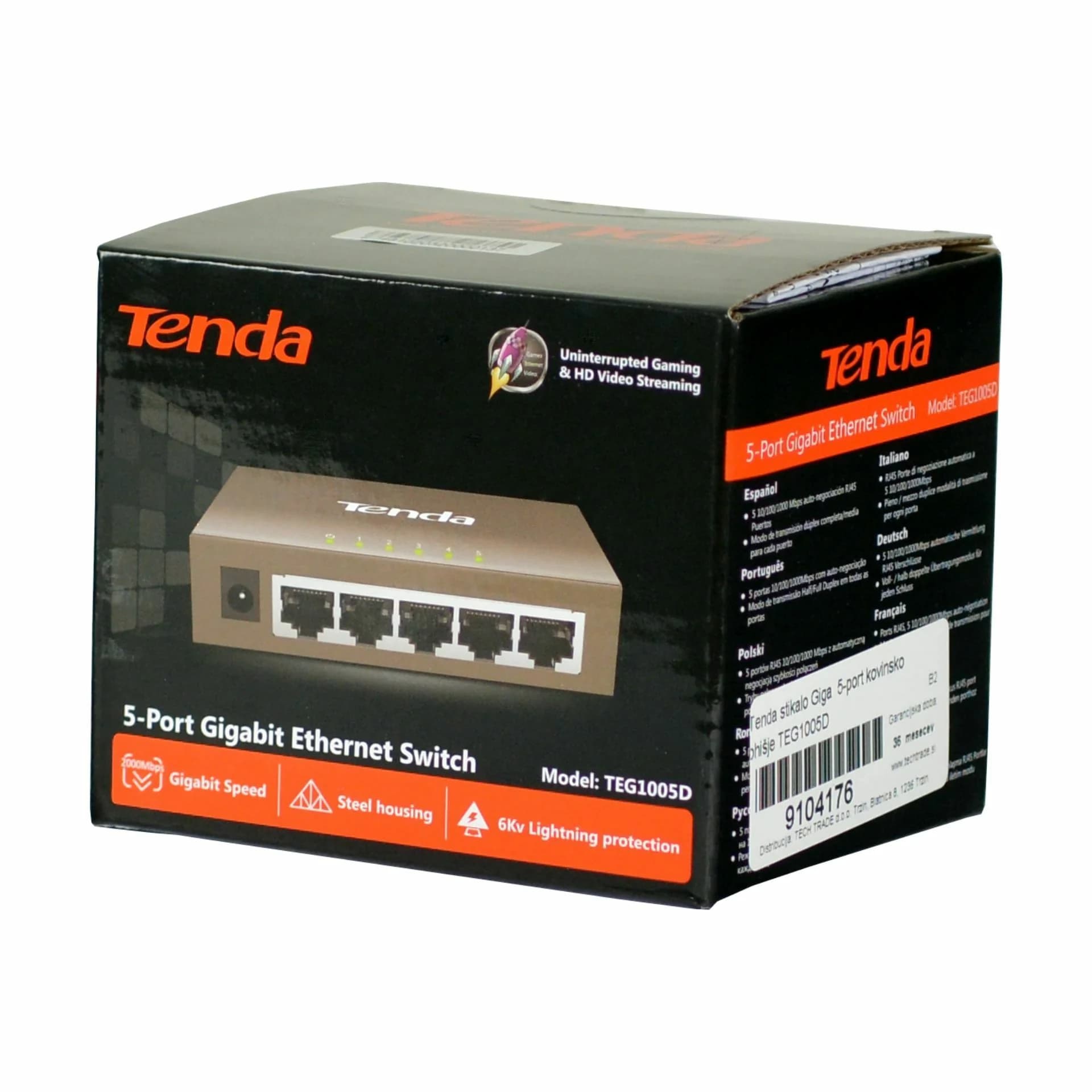 Tenda Tenda stikalo Giga  5-port kovinsko ohišje TEG1005D Mrežna stikala