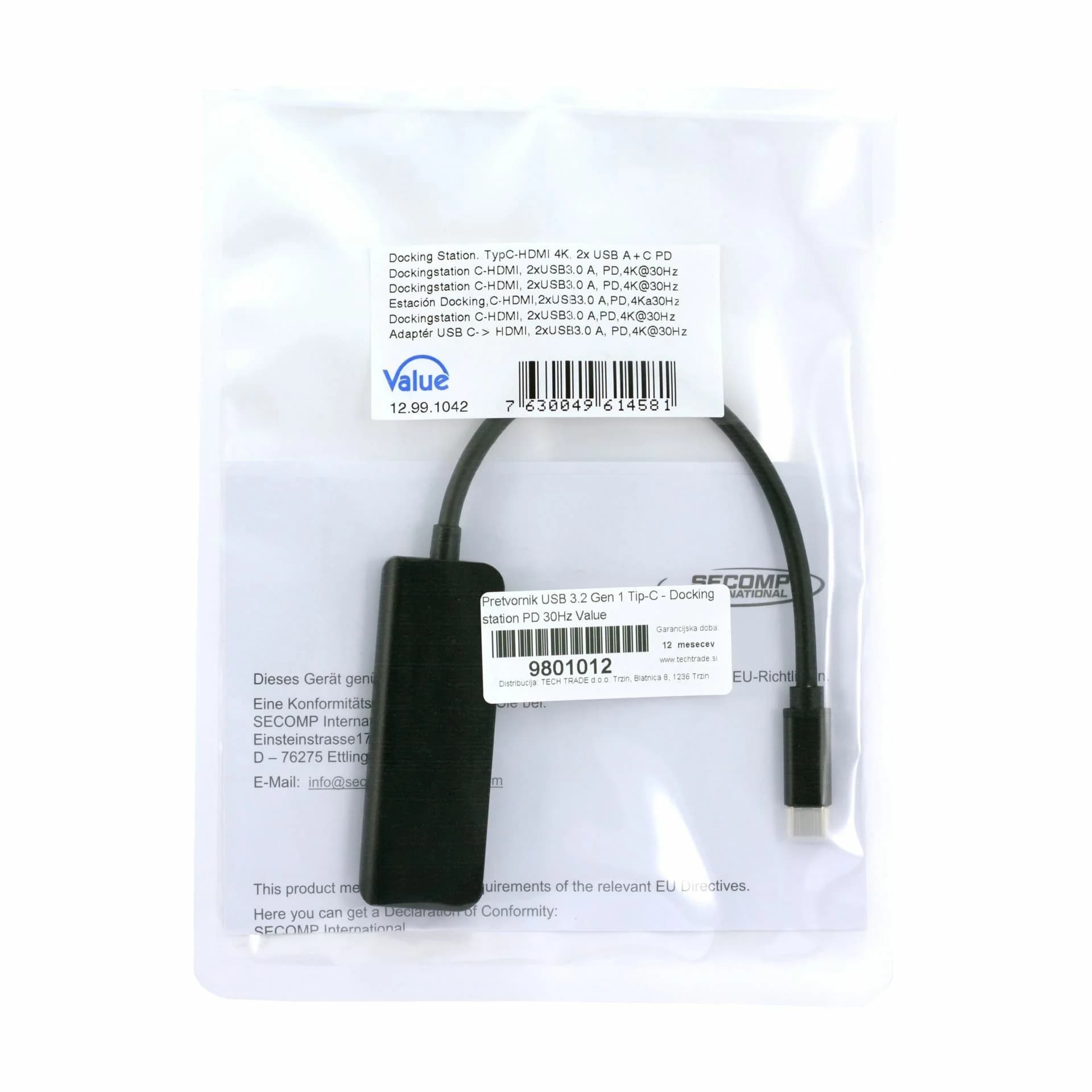 Value Value priklopna postaja USB 3.2 Gen 1 TipC 4K Priklopne postaje