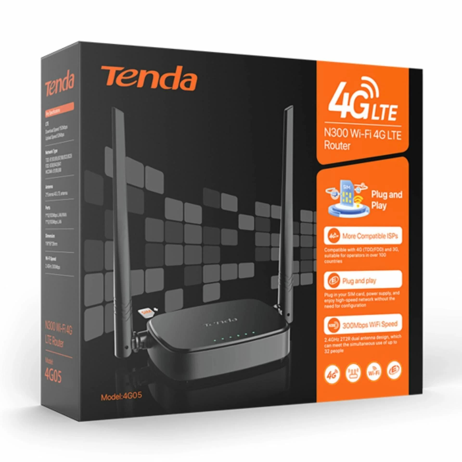 Tenda Tenda usmerjevalnik WiFi 4G LTE 300Mb 4G05 Usmerjevalniki