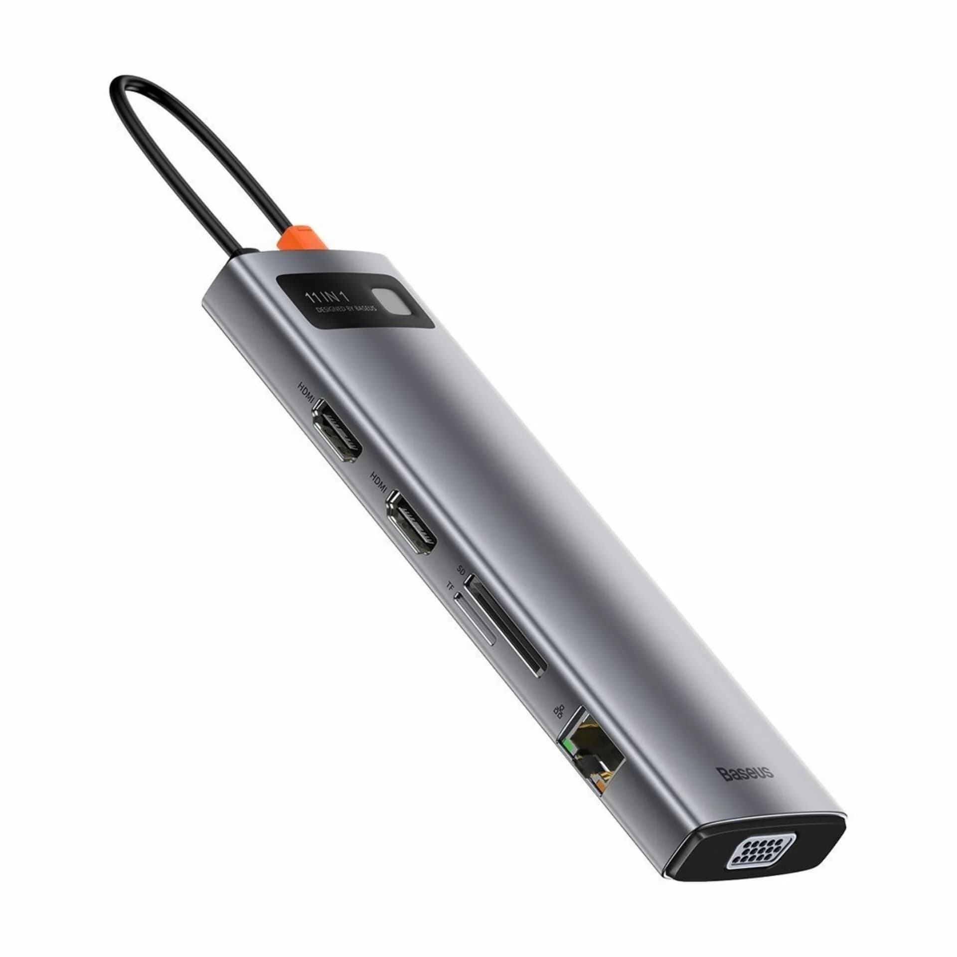 Baseus priklopna postaja USB 3.0 TipC 11v1 siva CAHUB-CT0G