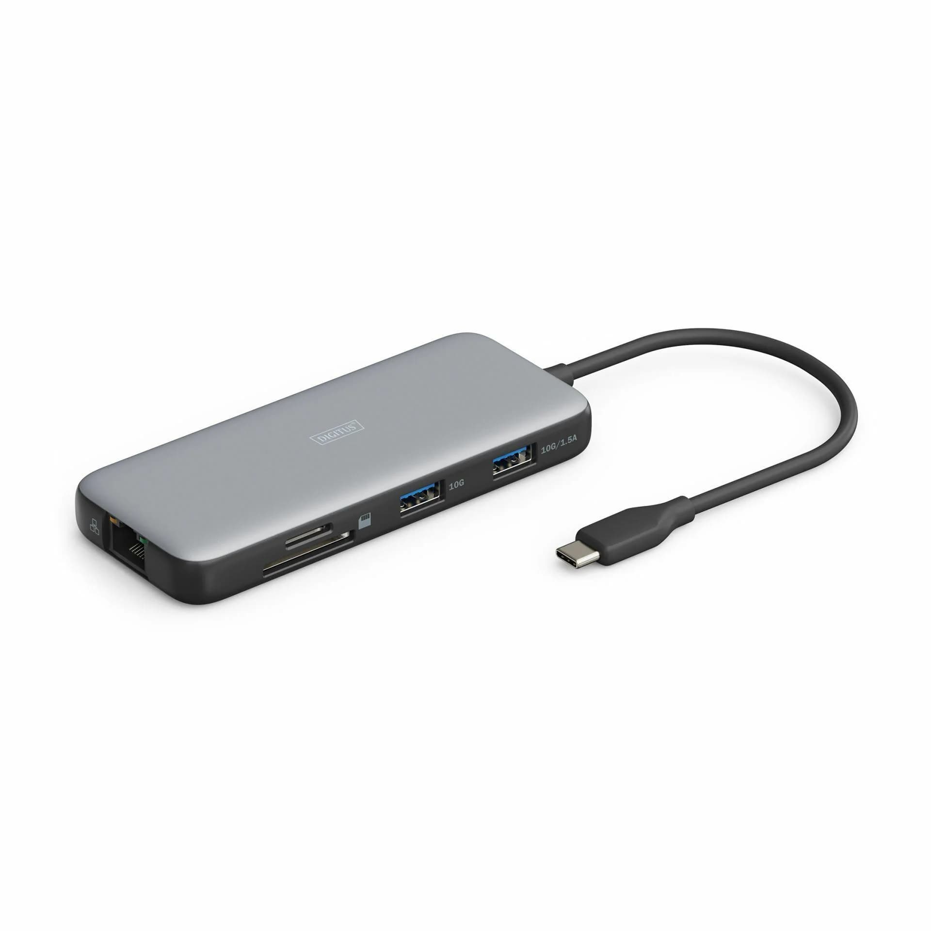 Digitus priklopna postaja USB 3.2 TipC 7v1 4K črna DA-70914