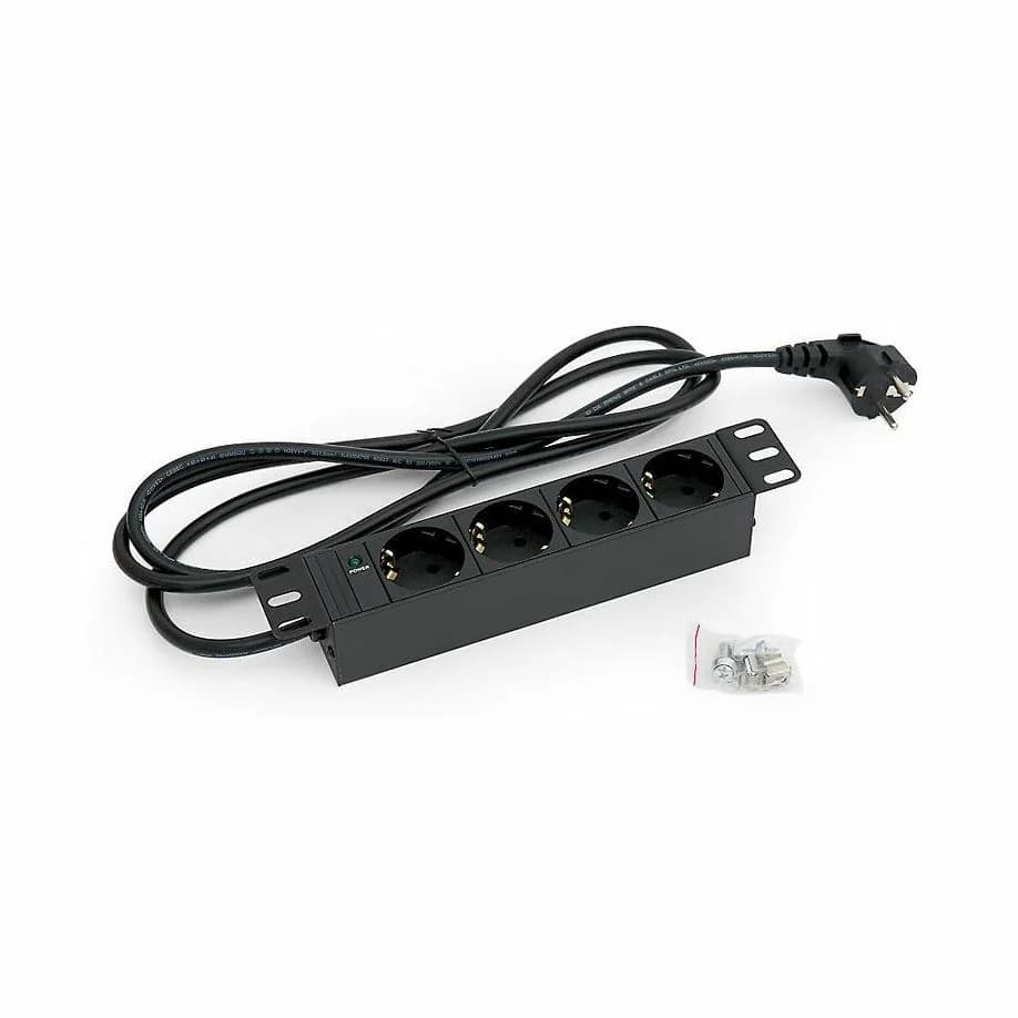 Triton razdelilec 250mm rack 4x230V ALU črn