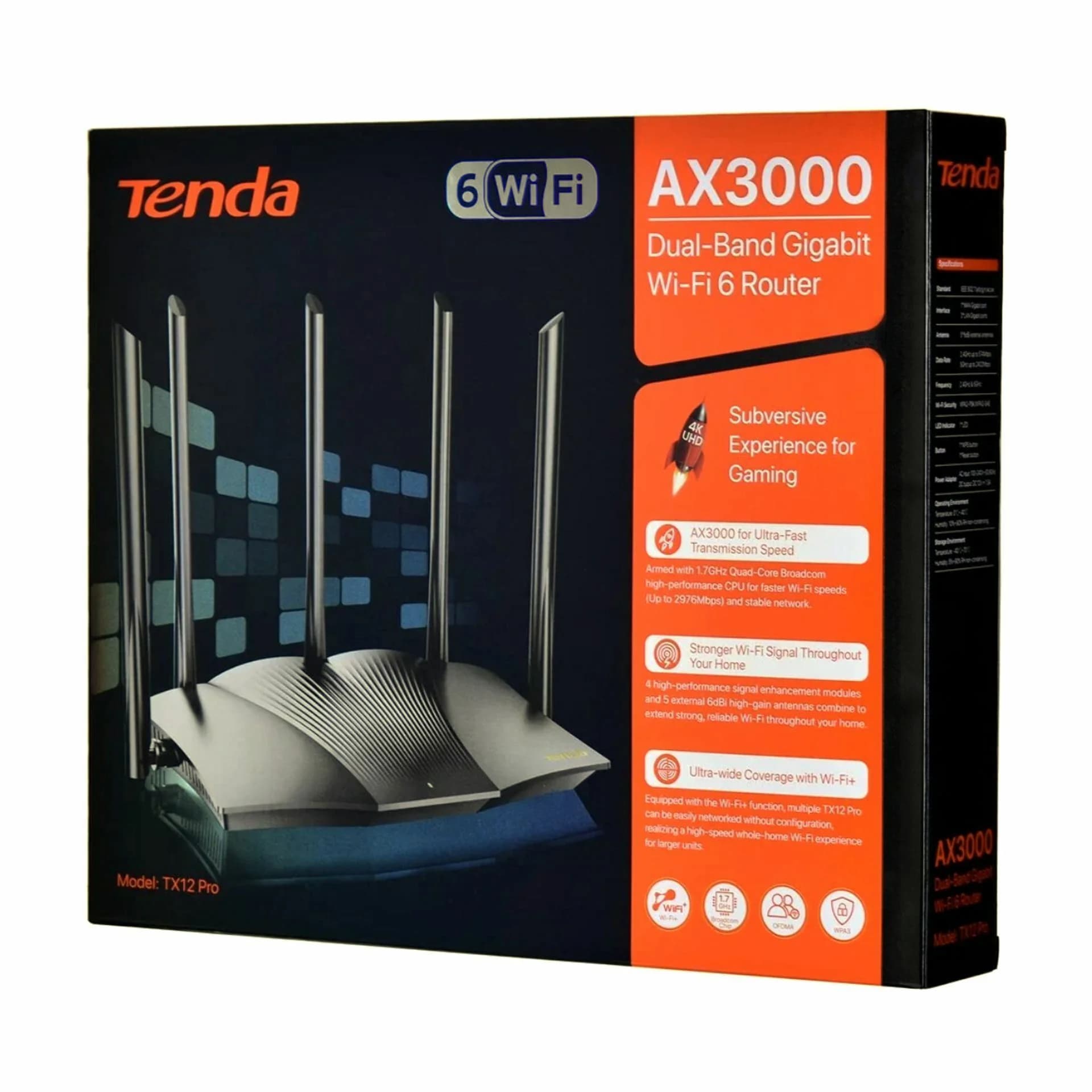 Tenda Tenda usmerjevalnik WiFi6 AX 3000Mb Giga Dual-Band TX12 Pro Usmerjevalniki