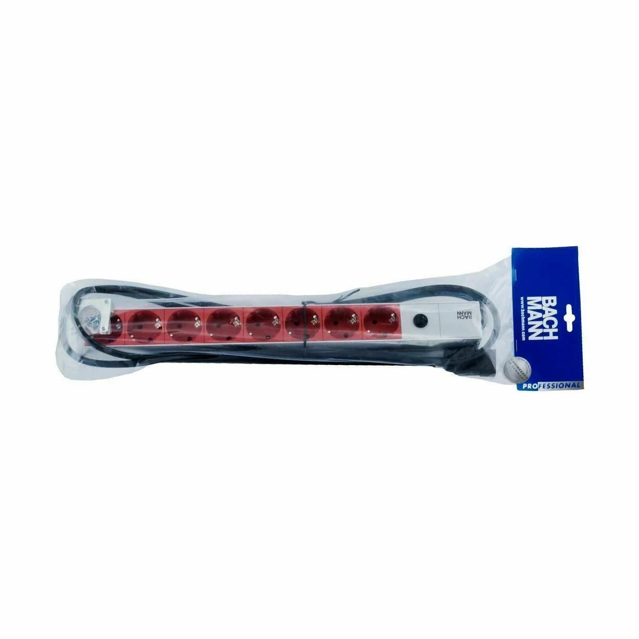Bachmann Bachmann razdelilec rack 8x250V ALU UPS C14 2m siv/rdeč 333.410 Razdelilci 220V