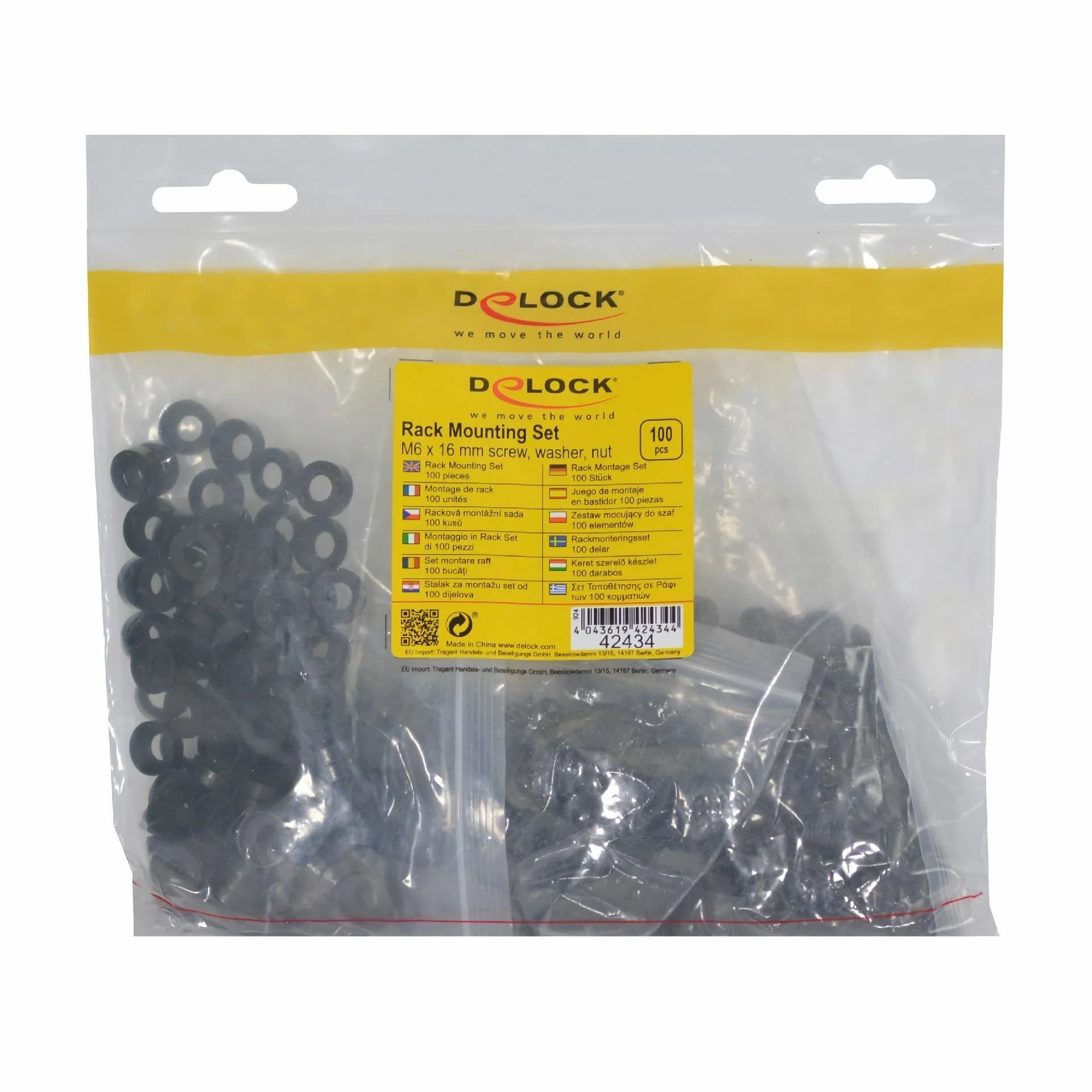 Delock Delock matica vijak podložka set/100kos črni 42434 Dodatki