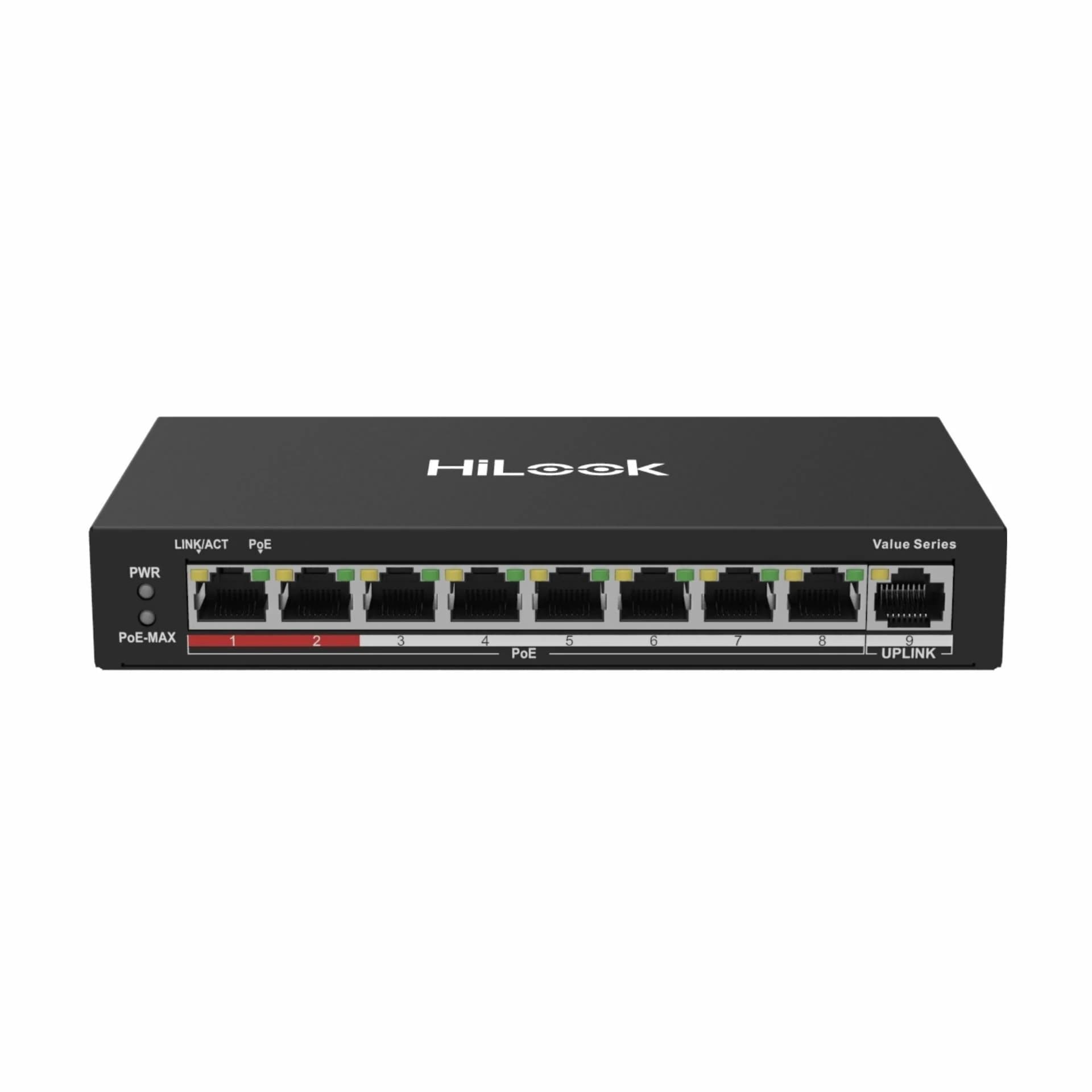 HiLook HiLook stikalo 100M  9-port 8x PoE mini kovinsko ohišje NS-0109P-60(B) Mrežna stikala