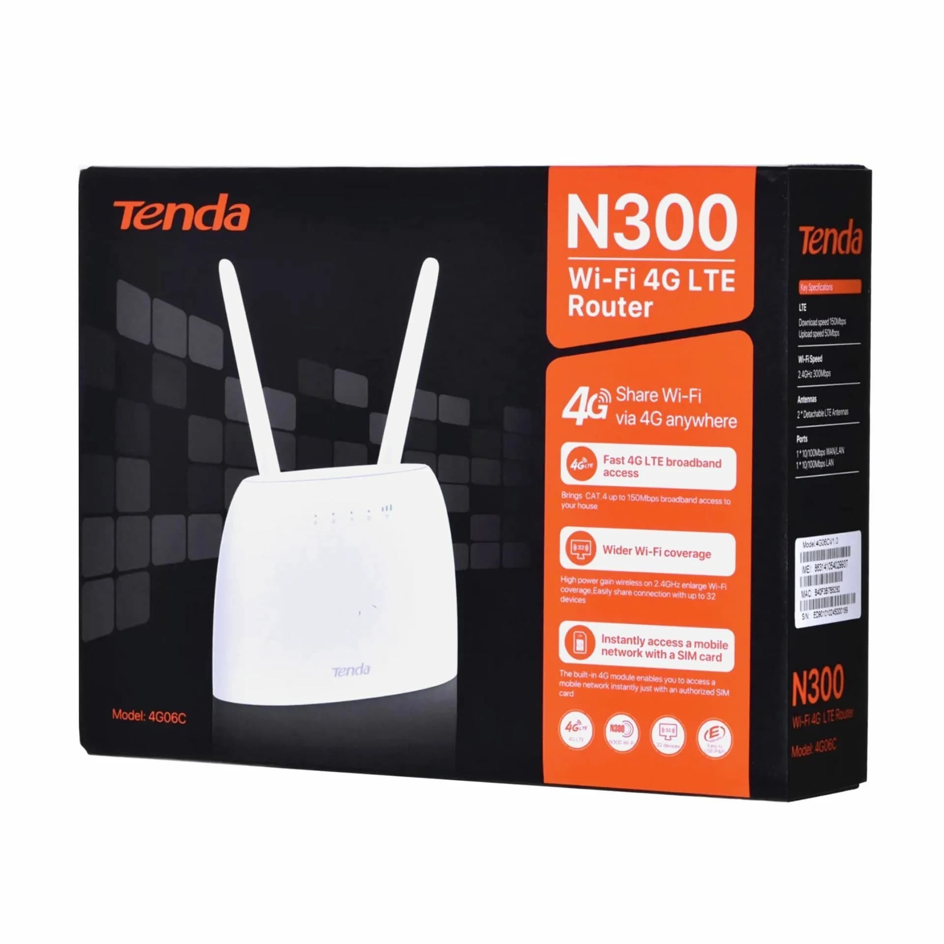 Tenda Tenda usmerjevalnik WiFi 4G LTE 300Mb 4G06c Usmerjevalniki