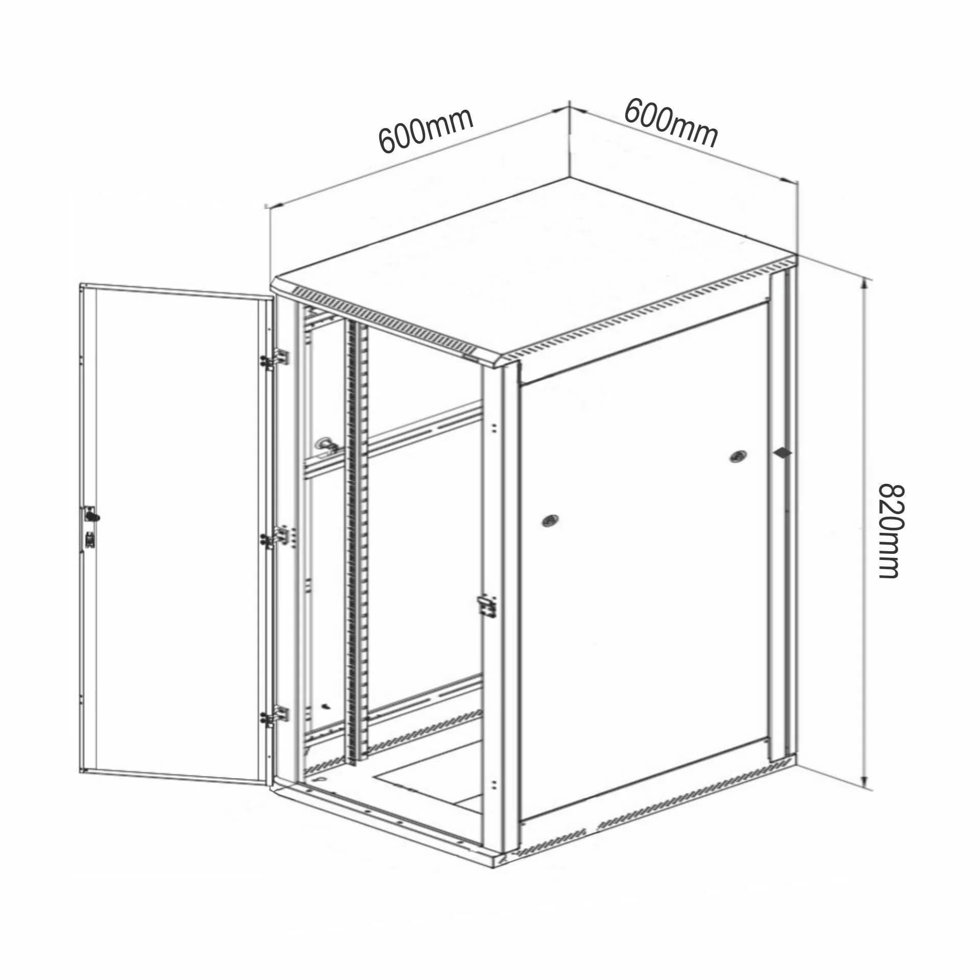 Digitus Digitus zidni kabinet 16U 820 600x600 črn sestavljen DN-19 16U-6/6-SW Zidni