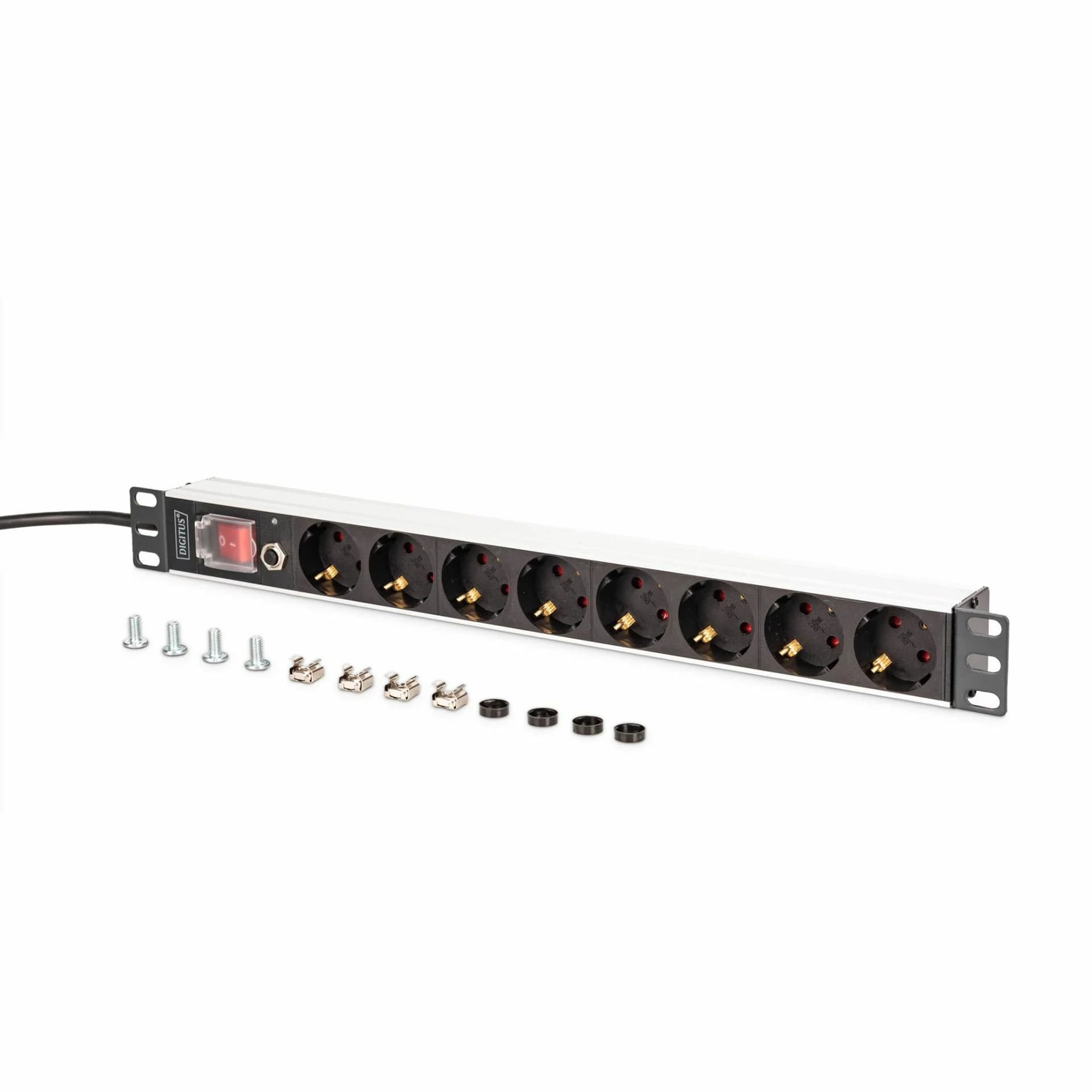 Digitus Digitus razdelilec rack 8x220V ALU prenapetostna zaščita + stikalo DN-95436 Razdelilci 220V
