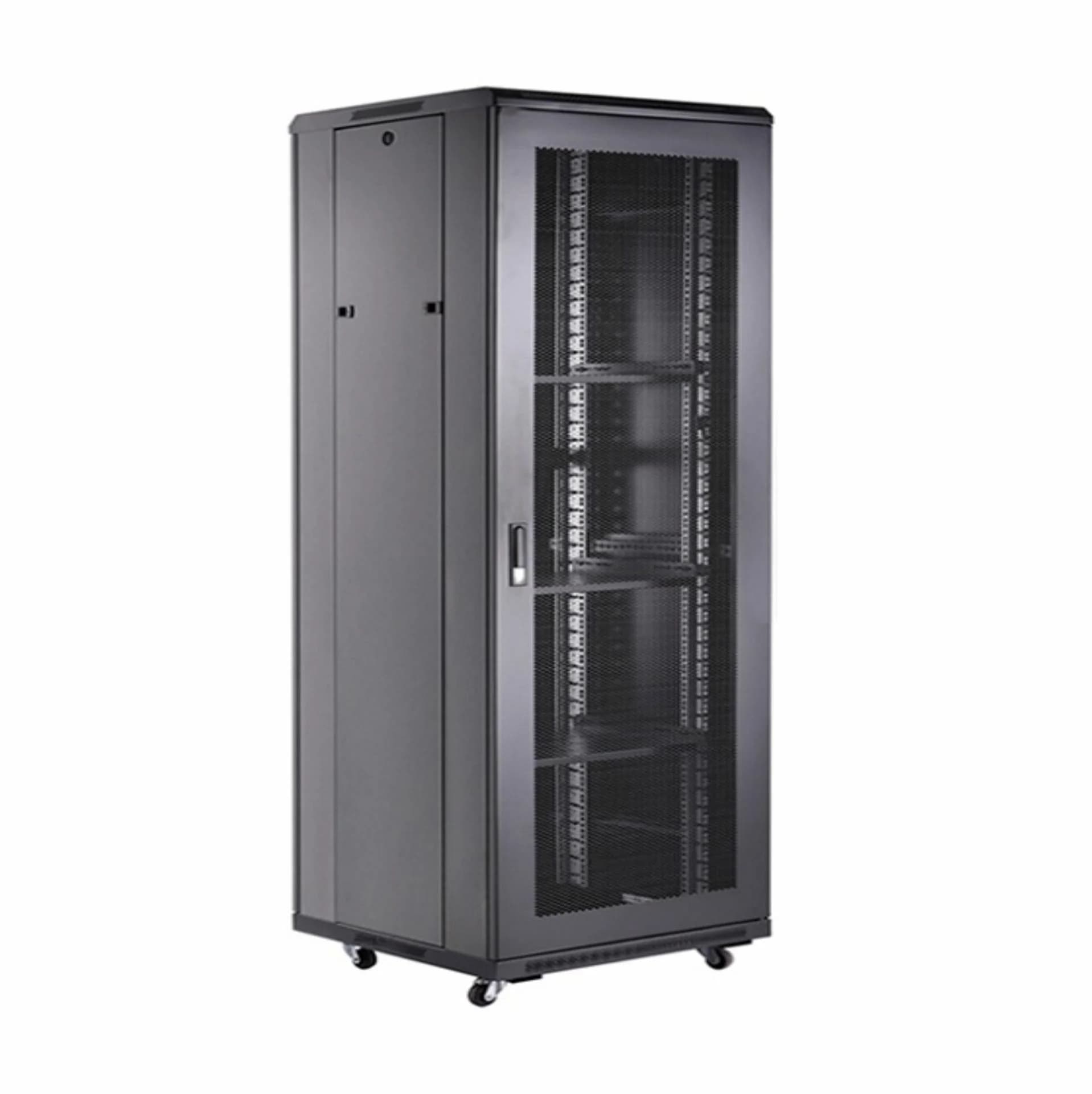 Datech DATECH kabinet 42U 2055 800x800 črn perf. vrata sp./zd.+polica DT3.8842.9001 Samostoječi