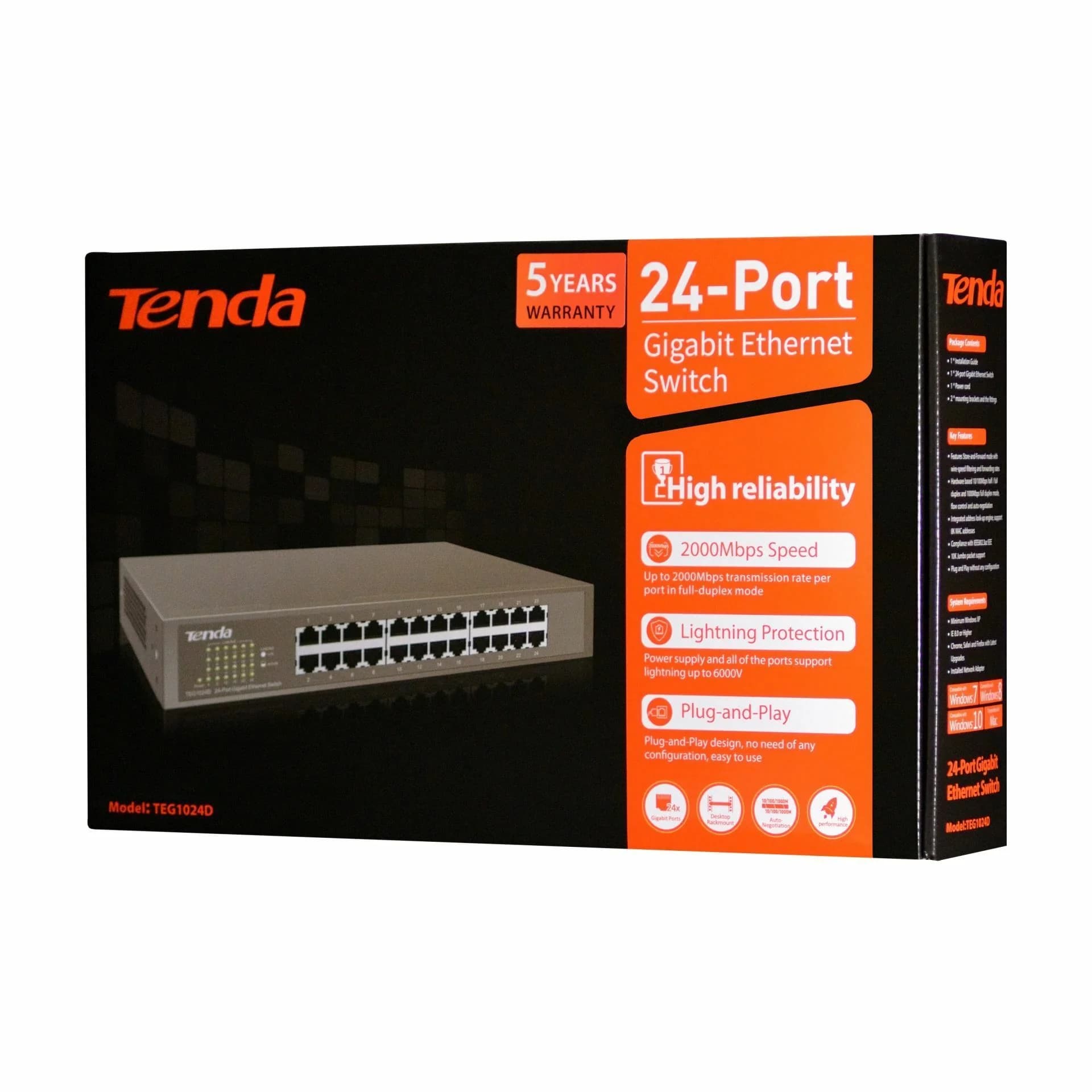 Tenda Tenda stikalo Giga 24-port rack/namizni TEG1024D Mrežna stikala