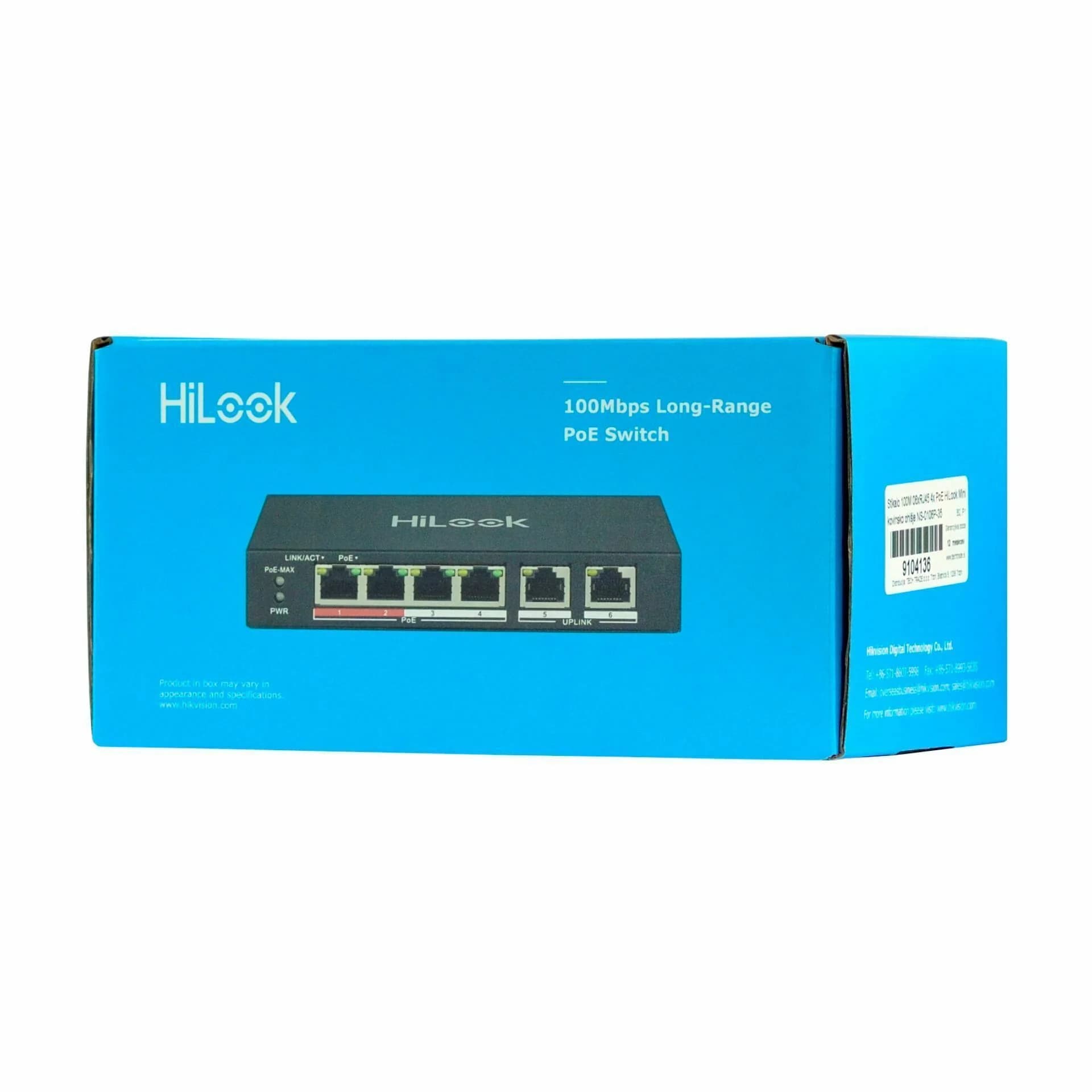HiLook HiLook stikalo 100M  6-port 4x PoE mini kovinsko ohišje NS-0106P-35 Mrežna stikala
