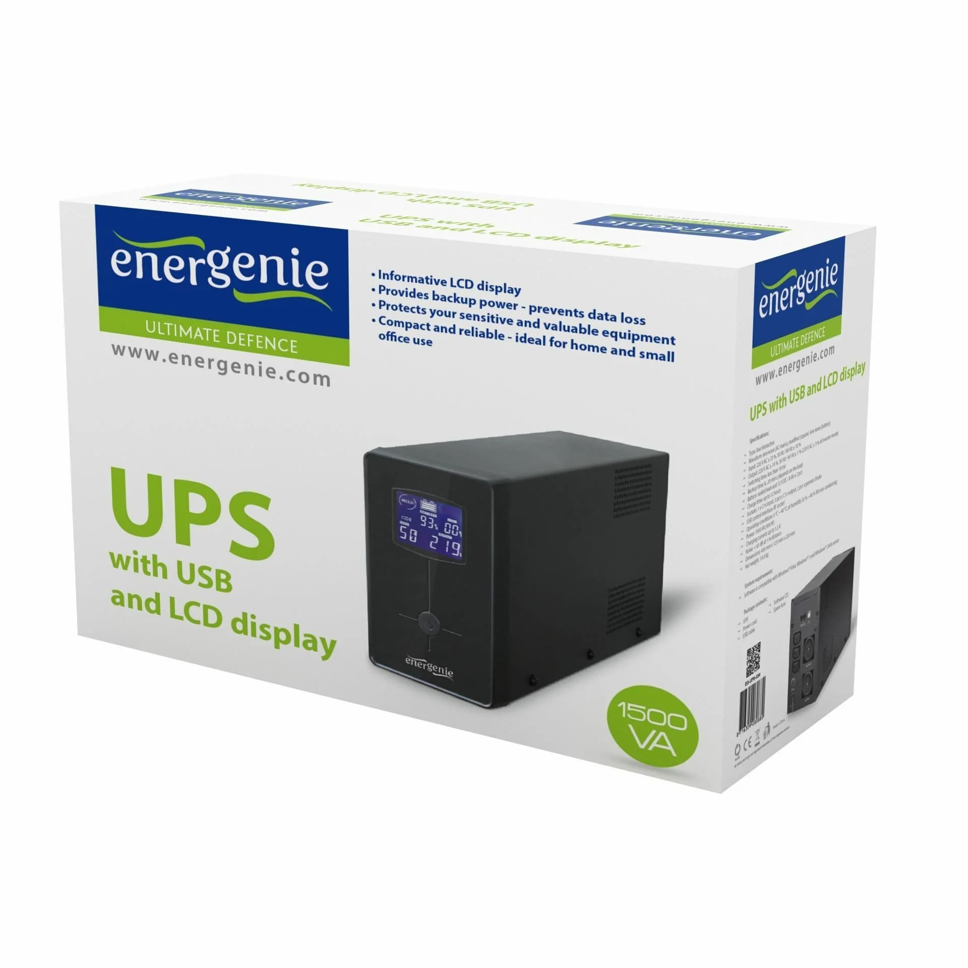 Energenie Energenie UPS 1500VA EG-UPS-034 Brezprekinitveno napajanje (UPS)