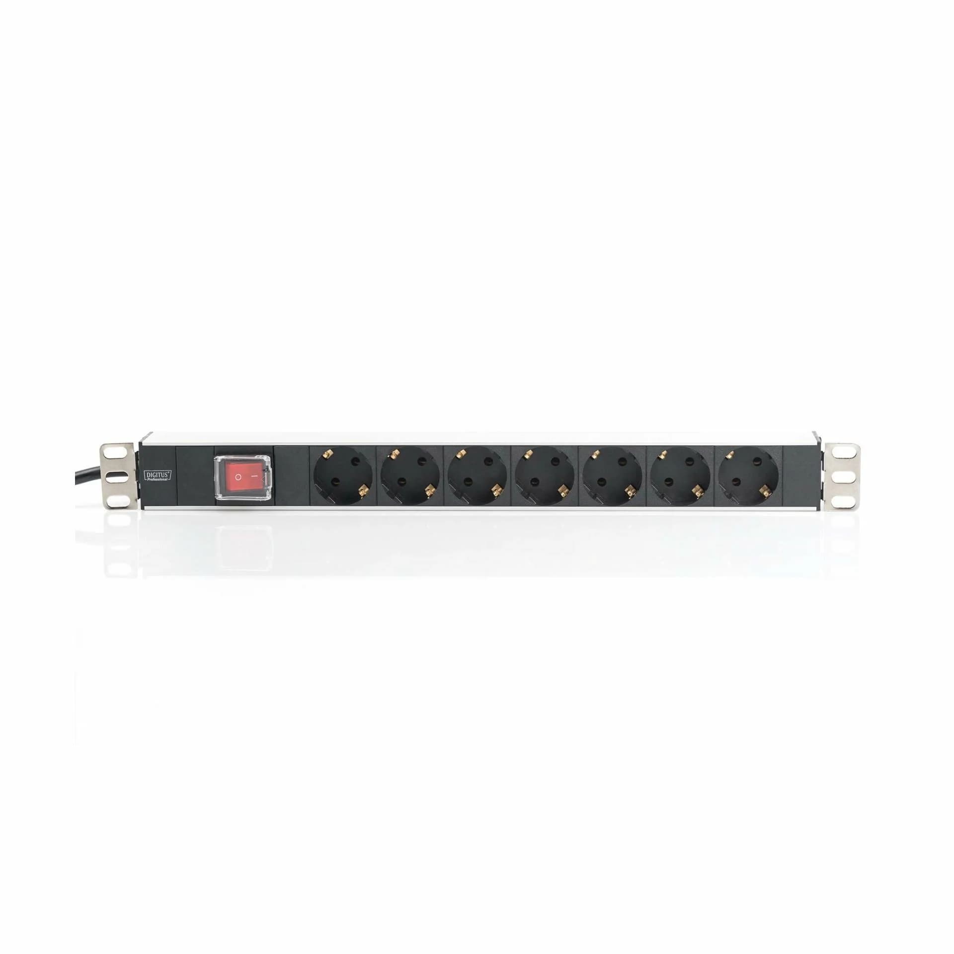 Digitus Digitus razdelilec rack 7x220V ALU+ stikalo črno/siv DN-95402 Razdelilci 220V