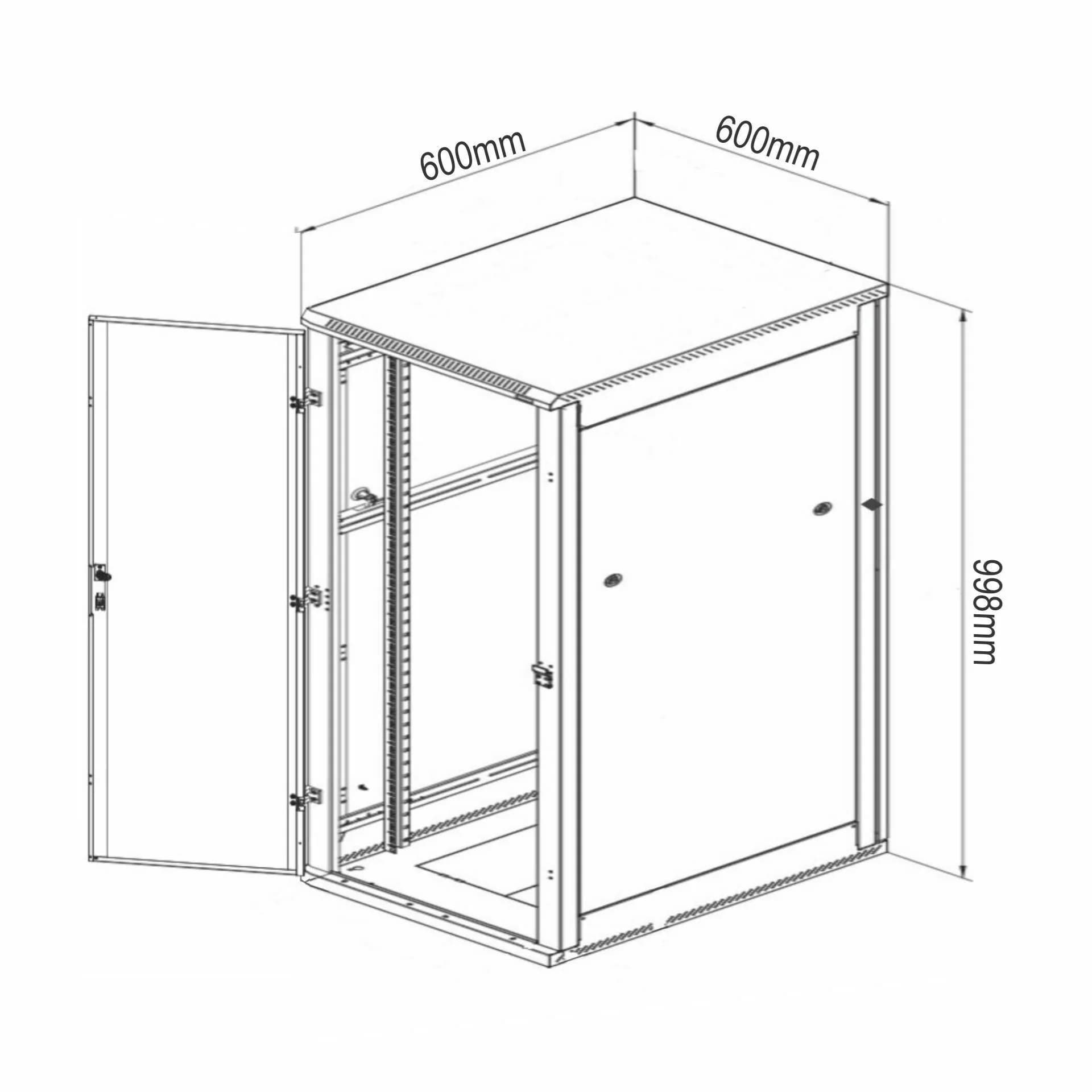 Digitus Digitus zidni kabinet 20U 998 600x600 siv sestavljen DN-19 20U-6/6 Zidni