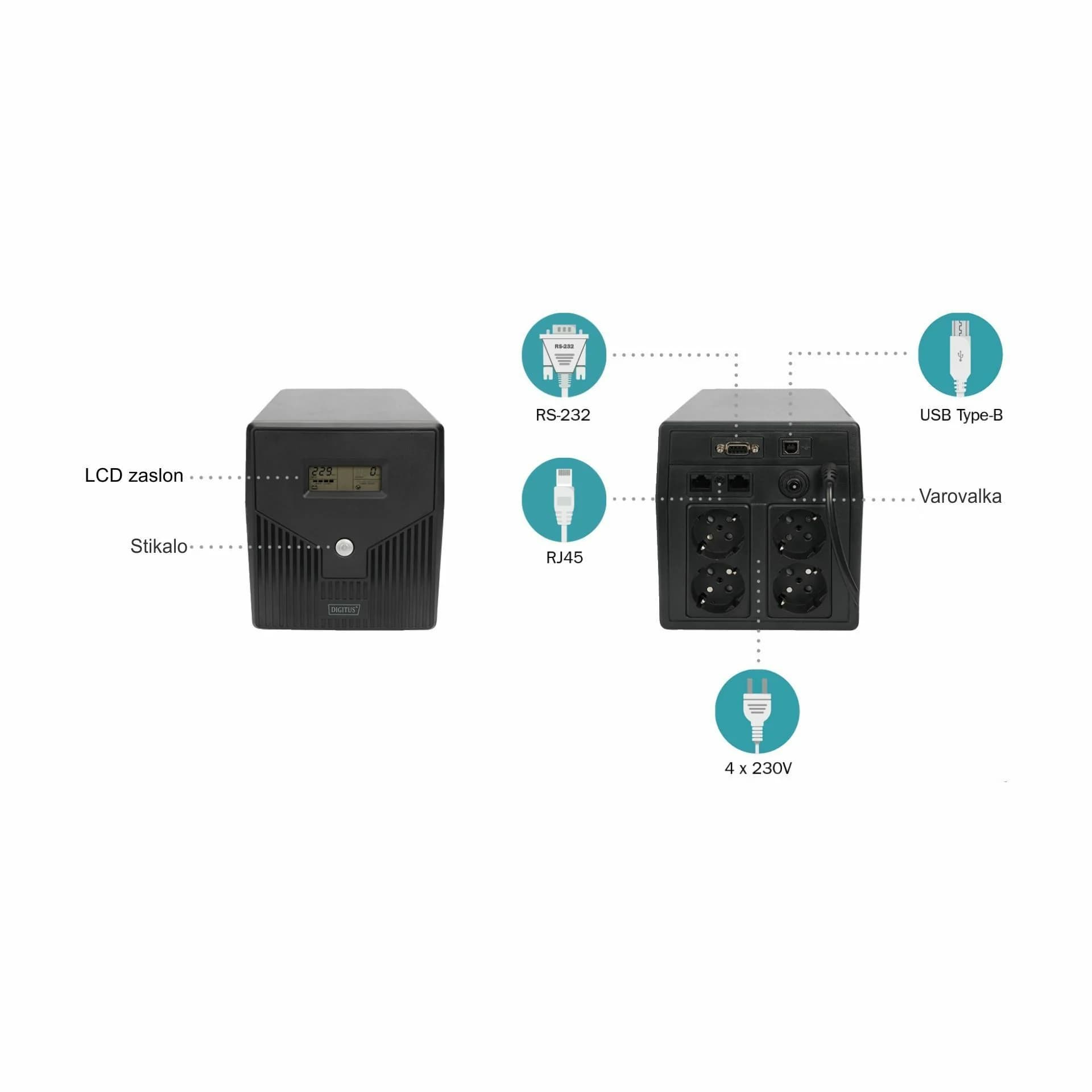 Digitus Digitus UPS 1500VA smart DN-170075 Brezprekinitveno napajanje (UPS)