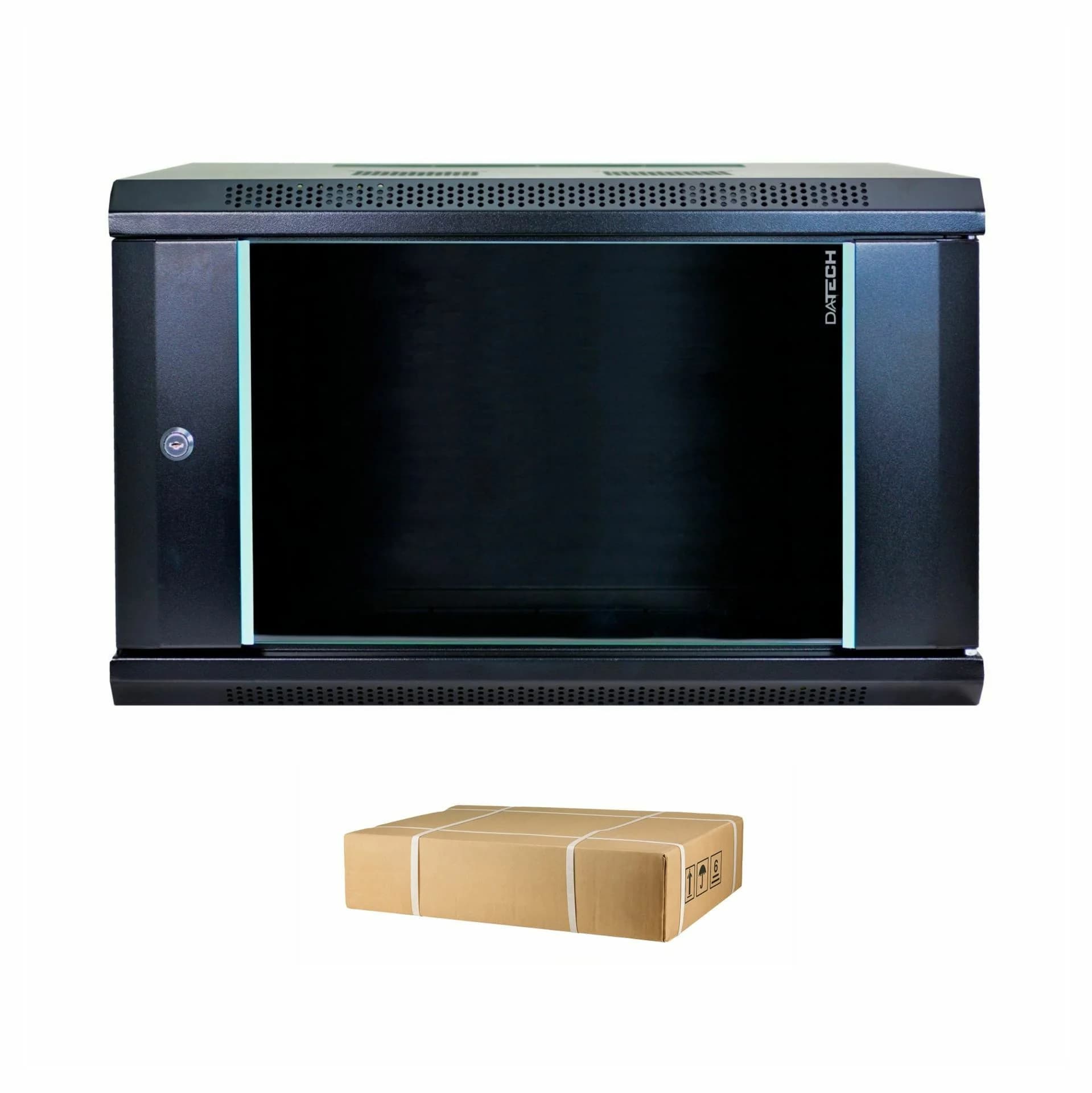 DATECH zidni kabinet 6U 368 600x450 črn + polica DP.6406.9001