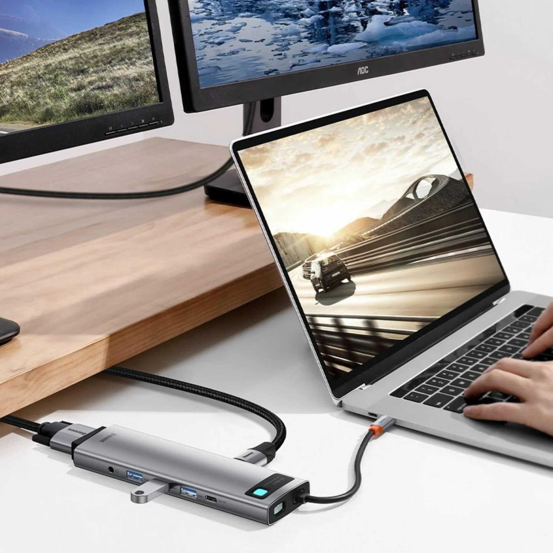 Baseus Baseus priklopna postaja USB 3.0 TipC 11v1 siva CAHUB-CT0G Priklopne postaje
