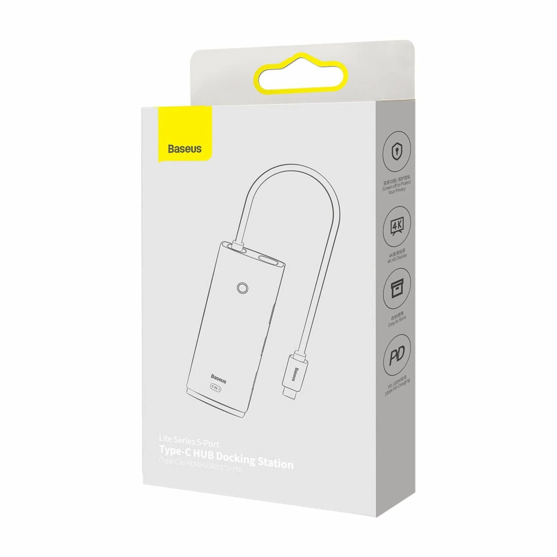 Baseus Baseus priklopna postaja USB 3.1 TipC 5v1 4K črn WKQX040001 Priklopne postaje