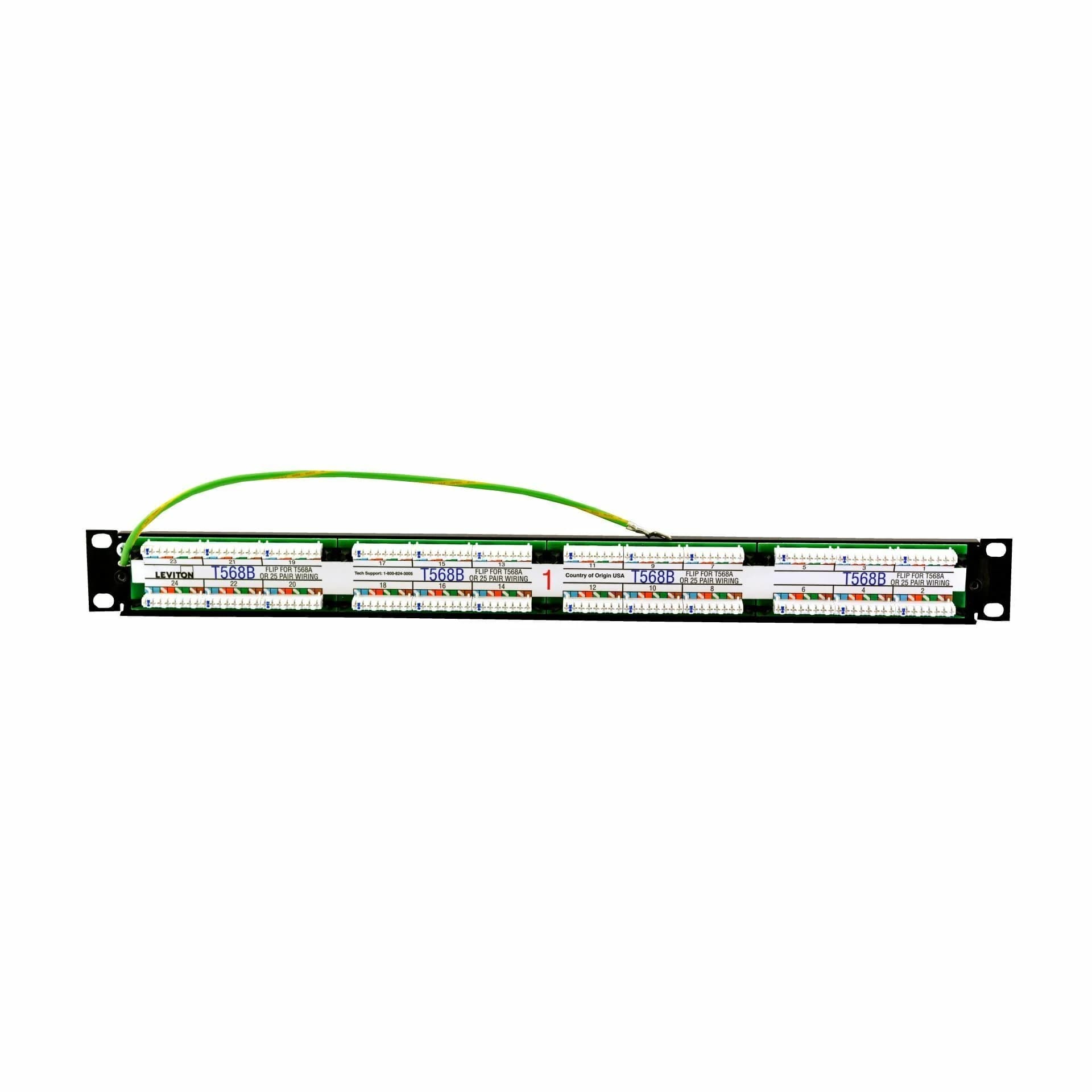 Leviton Leviton panel CAT.6+ UTP 24-port flat + nosilec kablov 69586-B24 Priključni (patch) paneli