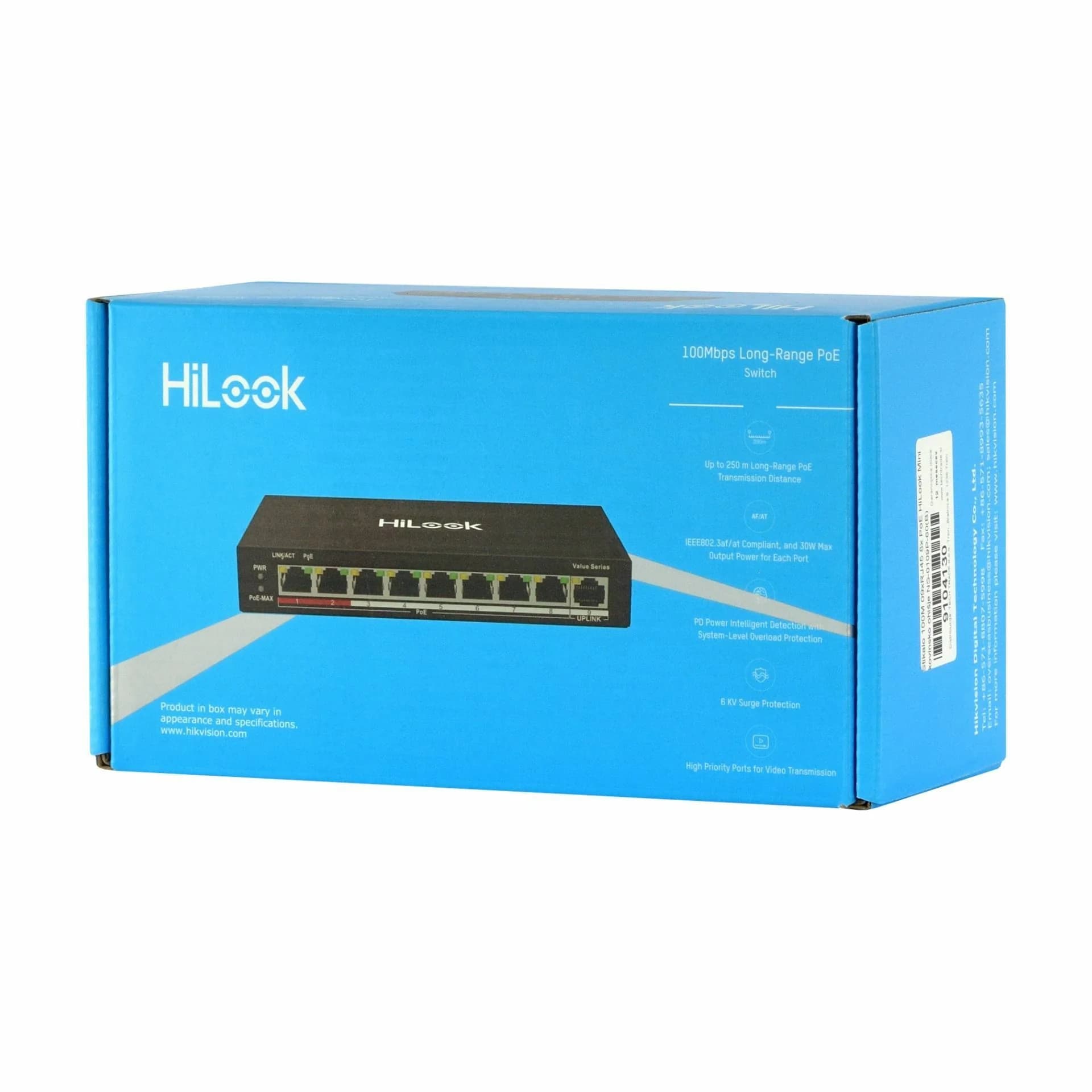 HiLook HiLook stikalo 100M  9-port 8x PoE mini kovinsko ohišje NS-0109P-60(B) Mrežna stikala