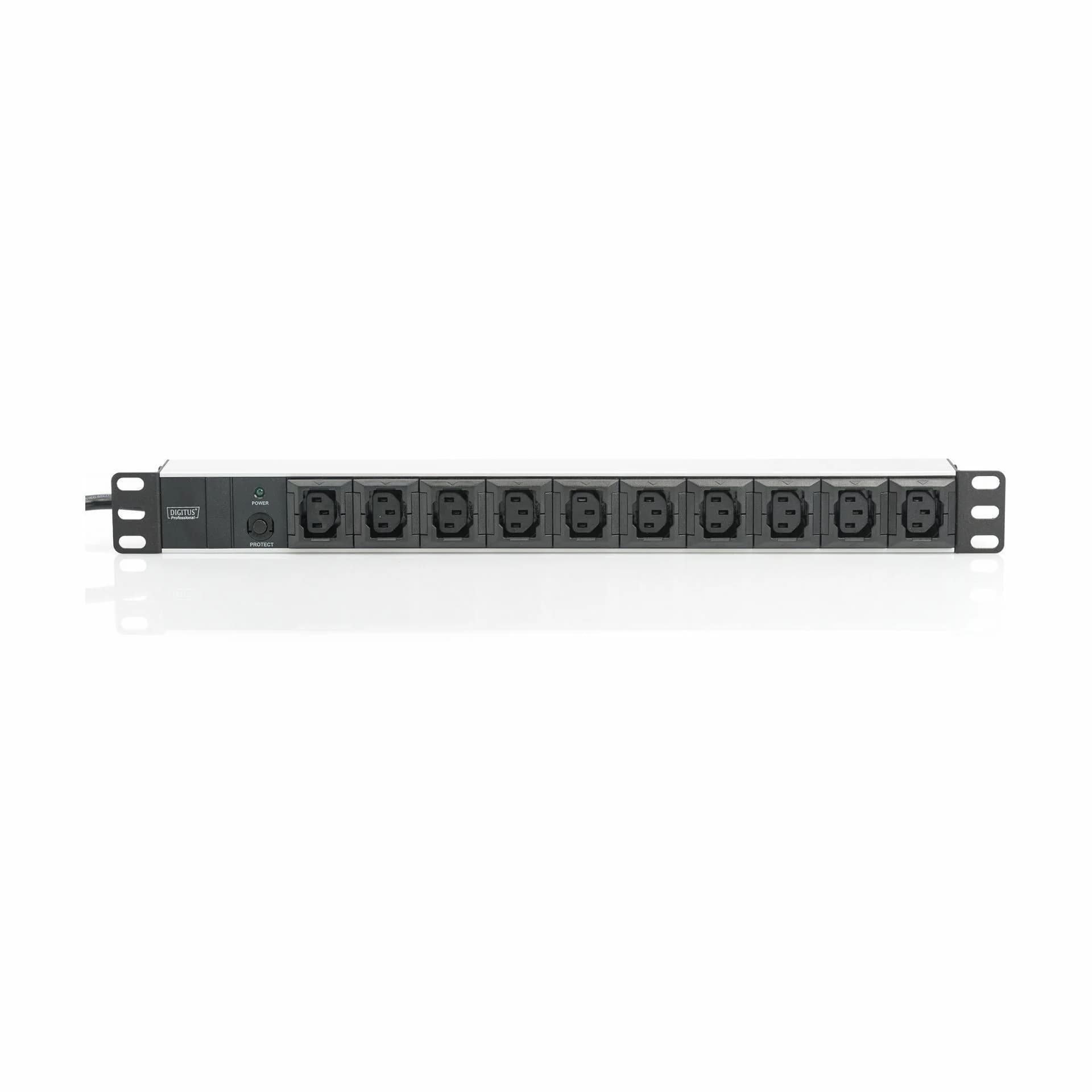 Digitus razdelilec rack 10xEuro C13 ALU UPS črno/siv prenapetostna zašč DN-95404