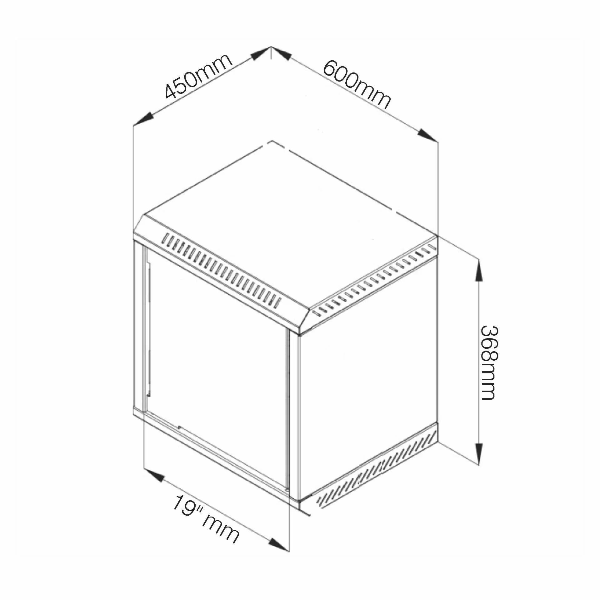Datech DATECH zidni kabinet 6U 368 600x450 siv + polica DP.6406.9000 Zidni