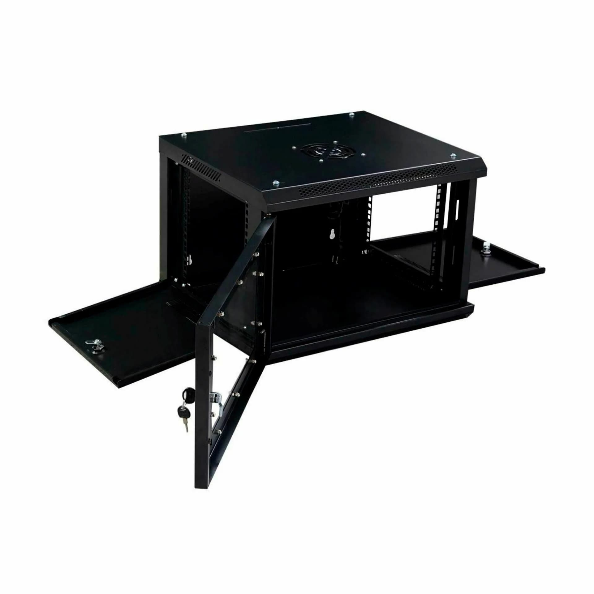 Datech DATECH zidni kabinet 4U 280 600x450 črn + polica DP.6404.9001 Zidni