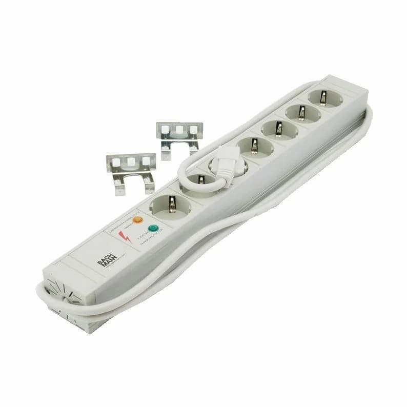 Bachmann Bachmann razdelilec rack 7x250V PVC siv prenapetostna zaščita 2m 333.604 Razdelilci 220V