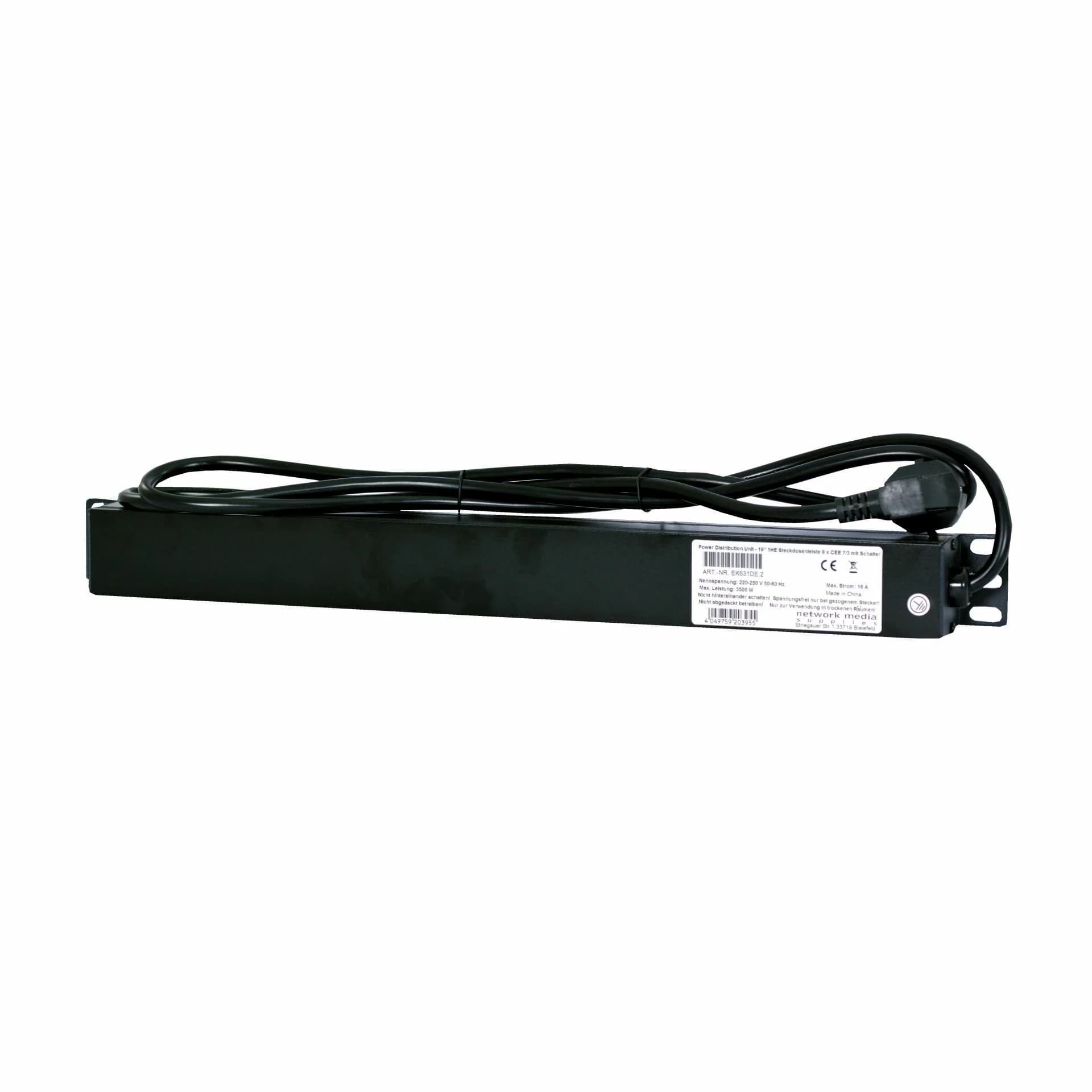 EFB EFB razdelilec rack 8x220V ALU+stikalo črn EK631DE.2 Razdelilci 220V