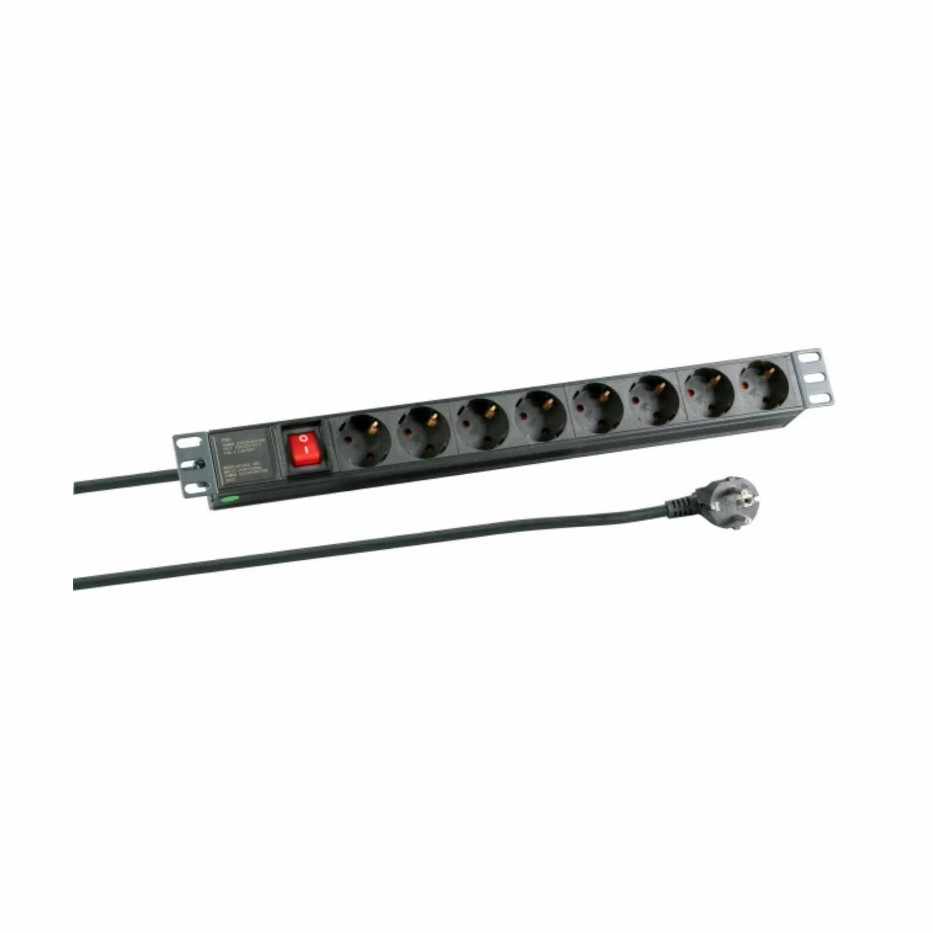 EFB razdelilec rack 8x220V ALU+stikalo črn EK631DE.2