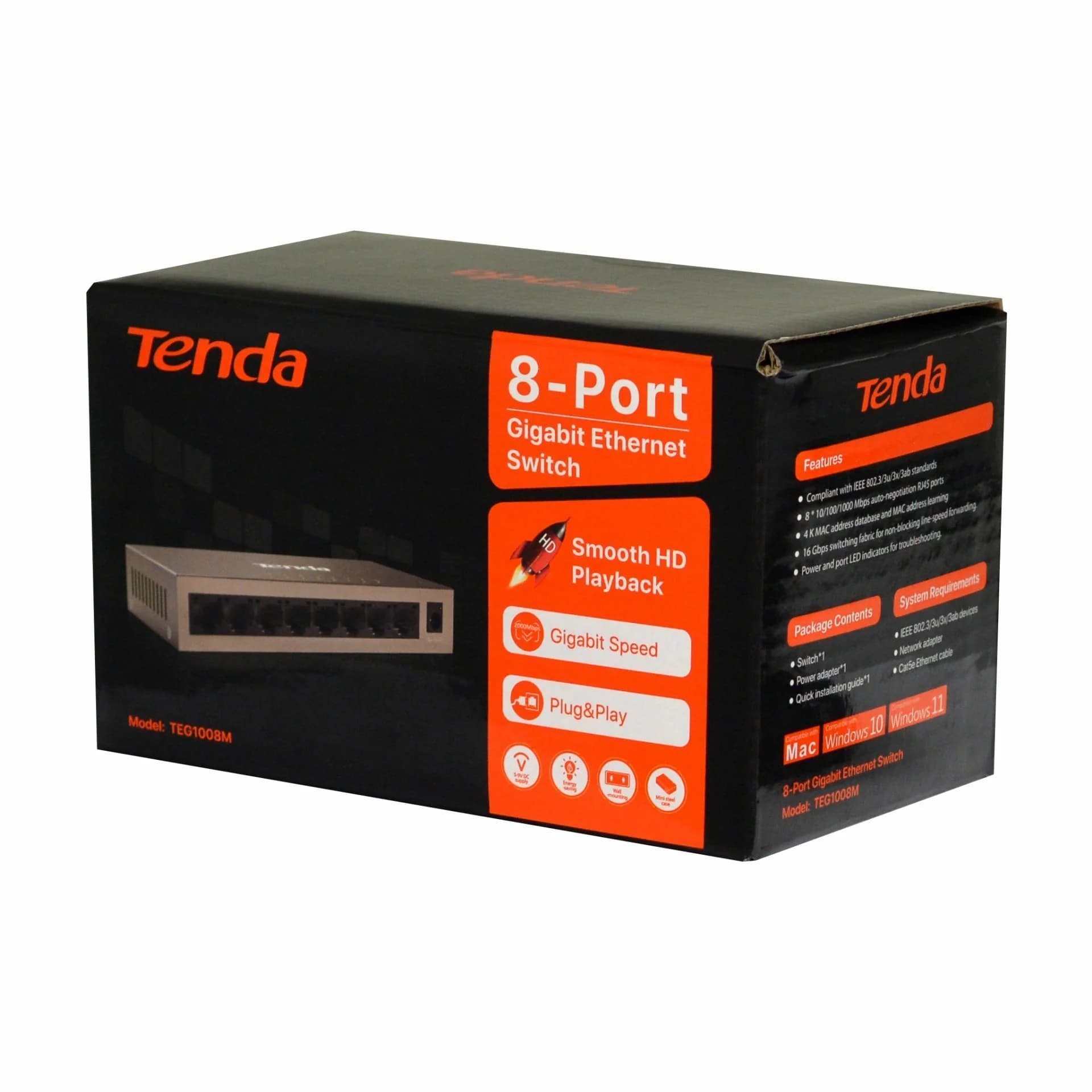 Tenda Tenda stikalo Giga 8-port mini kovinsko ohišje TEG1008M Mrežna stikala