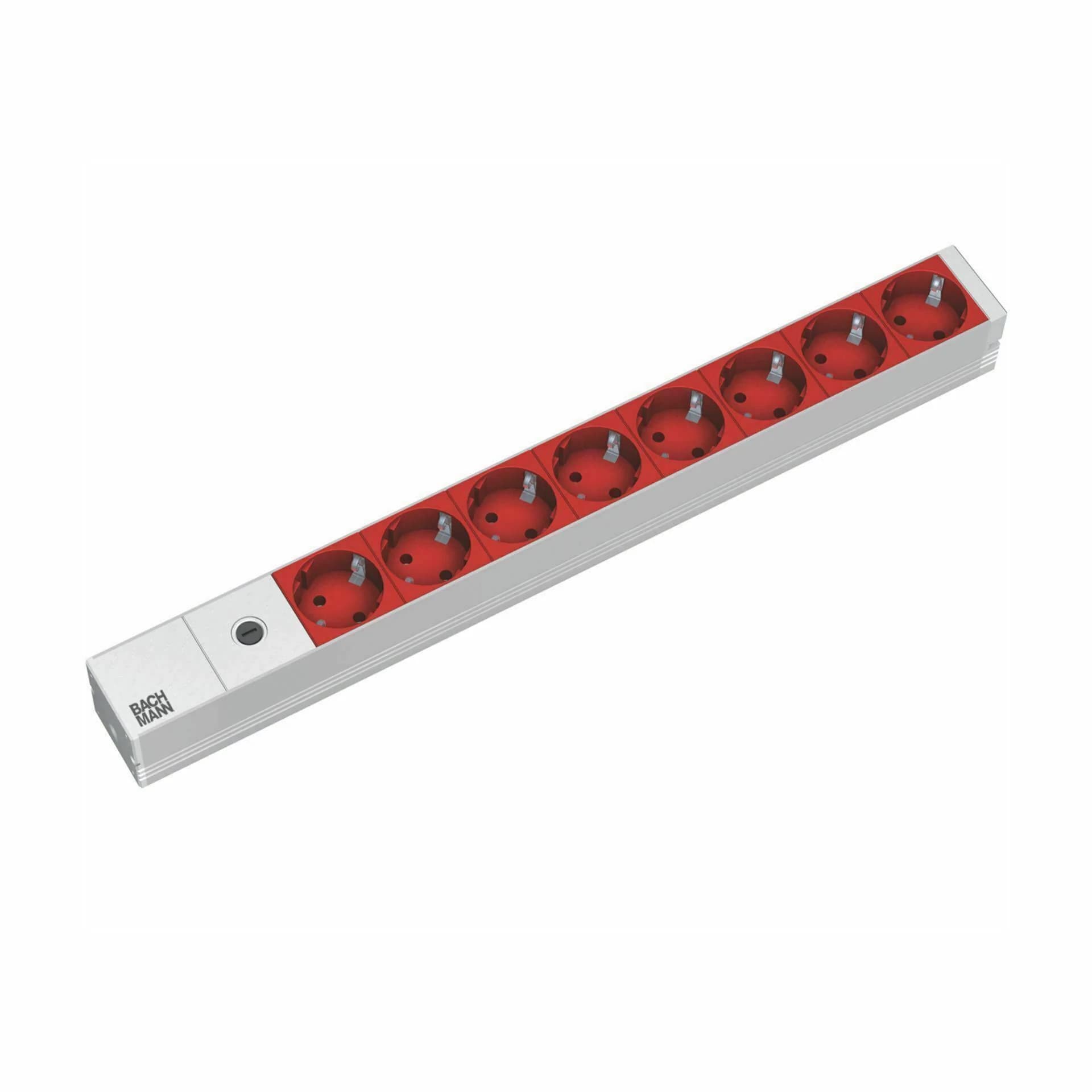 Bachmann Bachmann razdelilec rack 8x250V ALU UPS C14 2m siv/rdeč 333.410 Razdelilci 220V