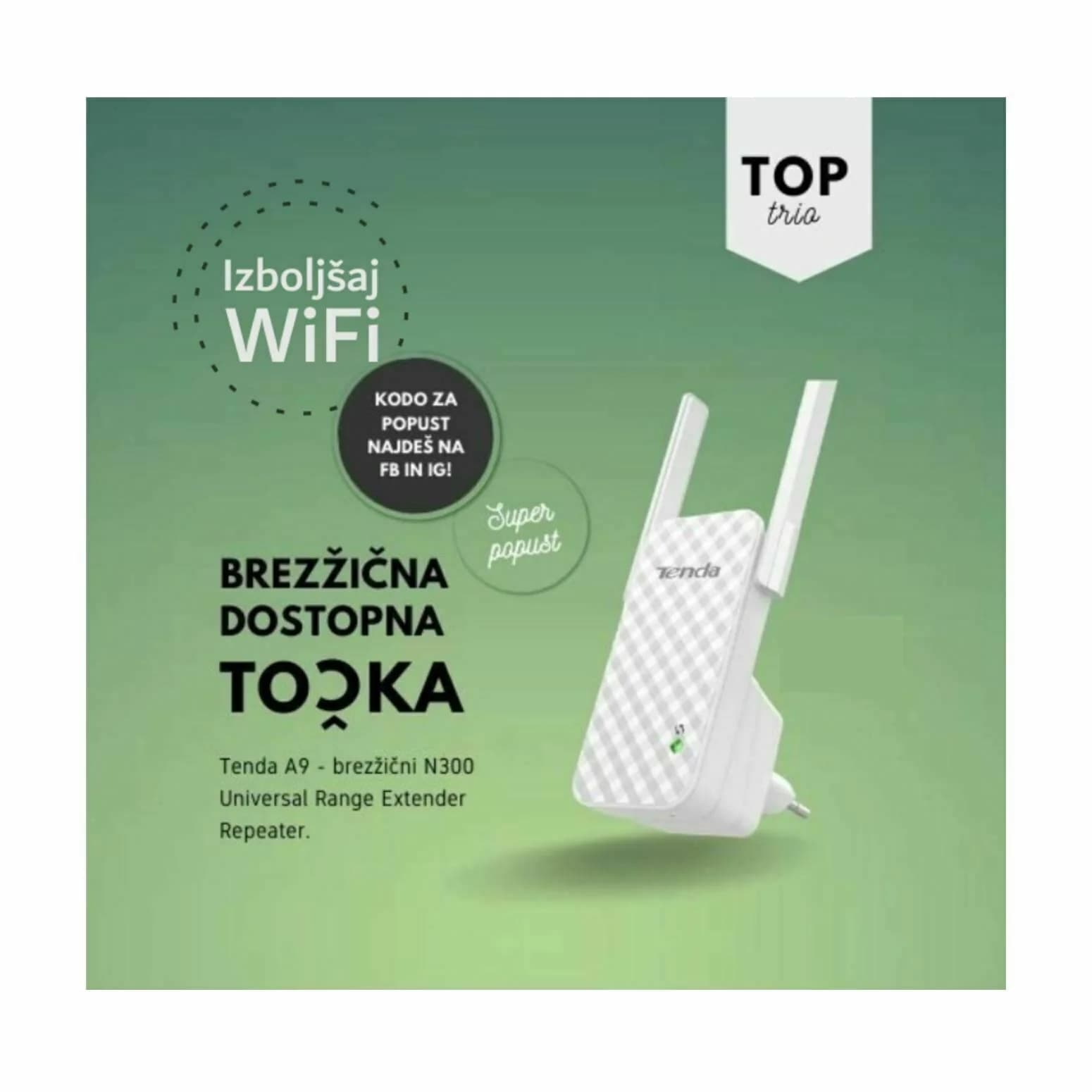 Tenda Tenda dostopna točka WiFi 300Mb repeater A9 Dostopne točke