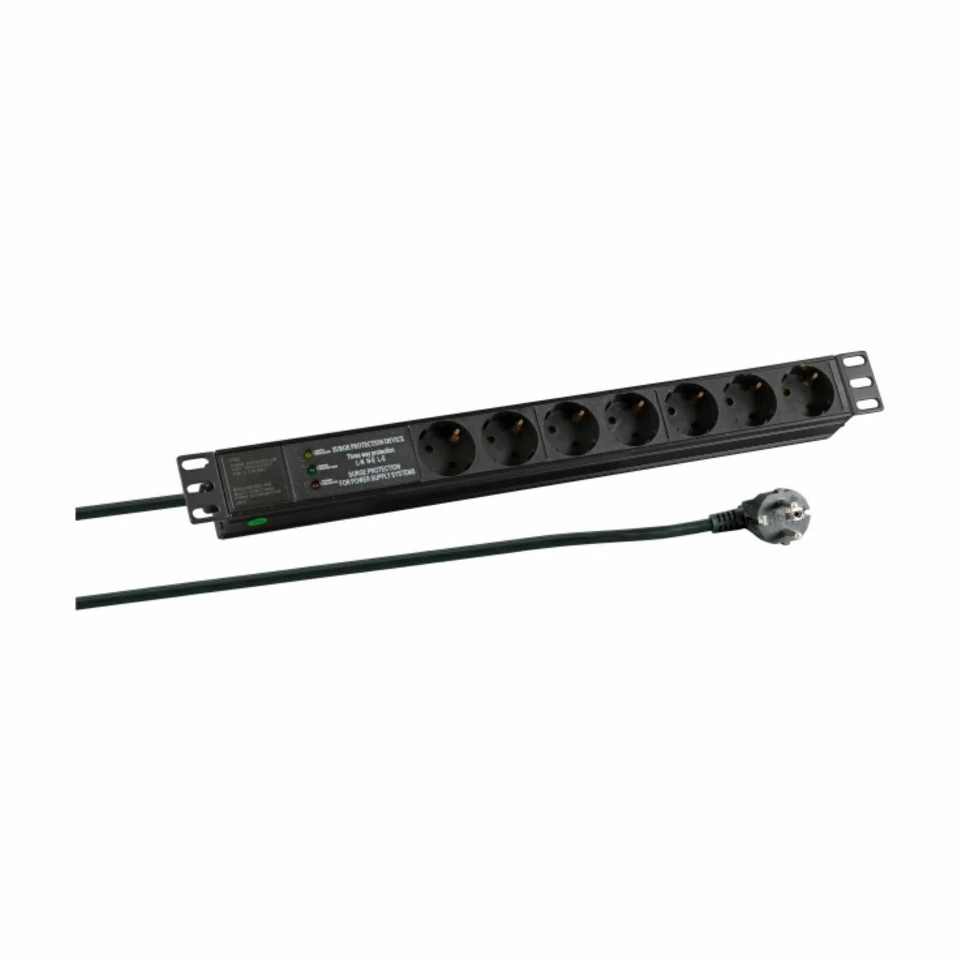 EFB razdelilec rack 7x220V ALU prenapetostna zaščita 2m EK631DE.3