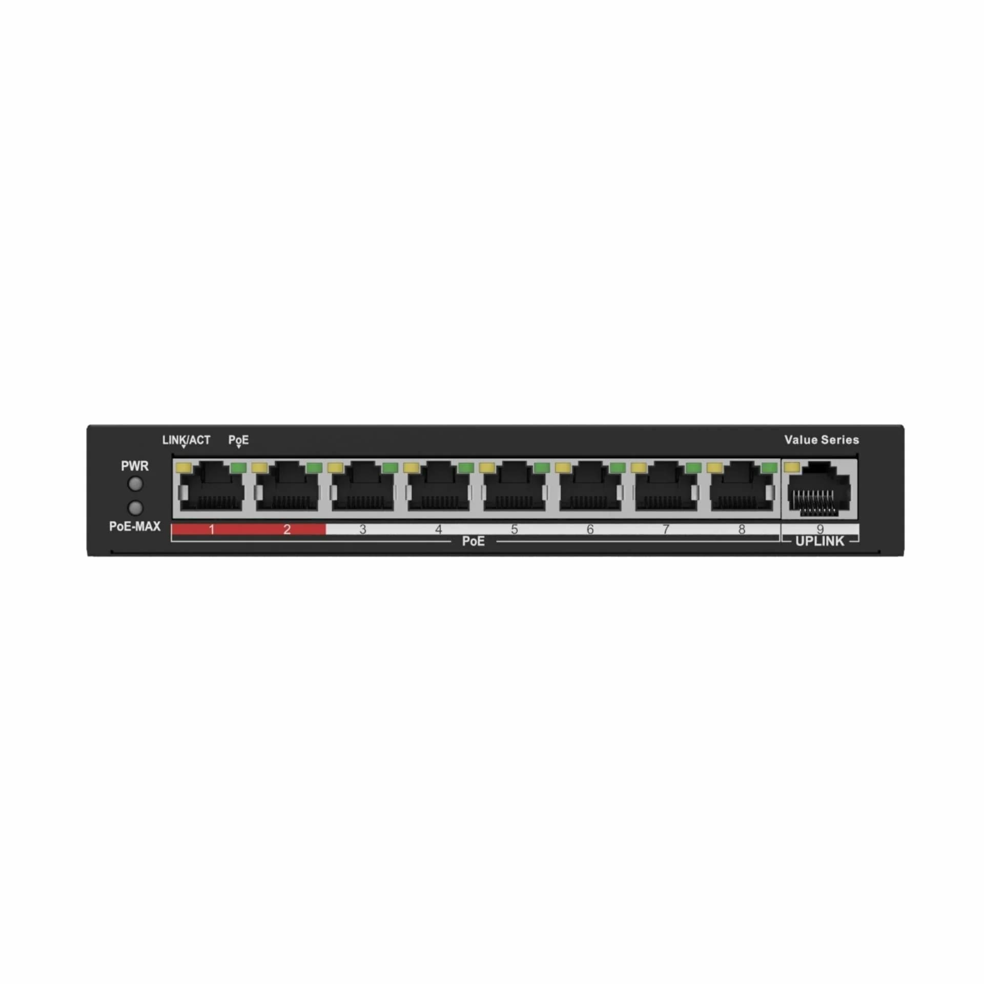 HiLook HiLook stikalo 100M  9-port 8x PoE mini kovinsko ohišje NS-0109P-60(B) Mrežna stikala