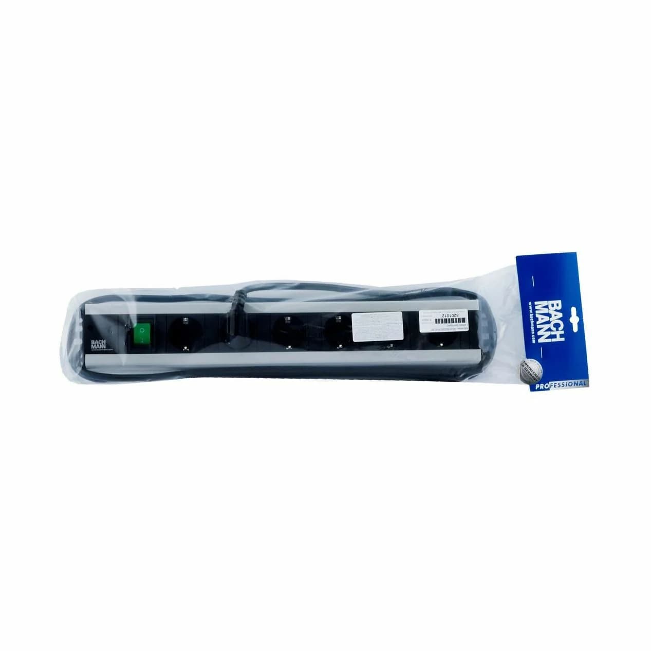 Bachmann Bachmann razdelilec rack 6x250V PVC 90° s stikalom 2m črno/siv 300.003 Razdelilci 220V