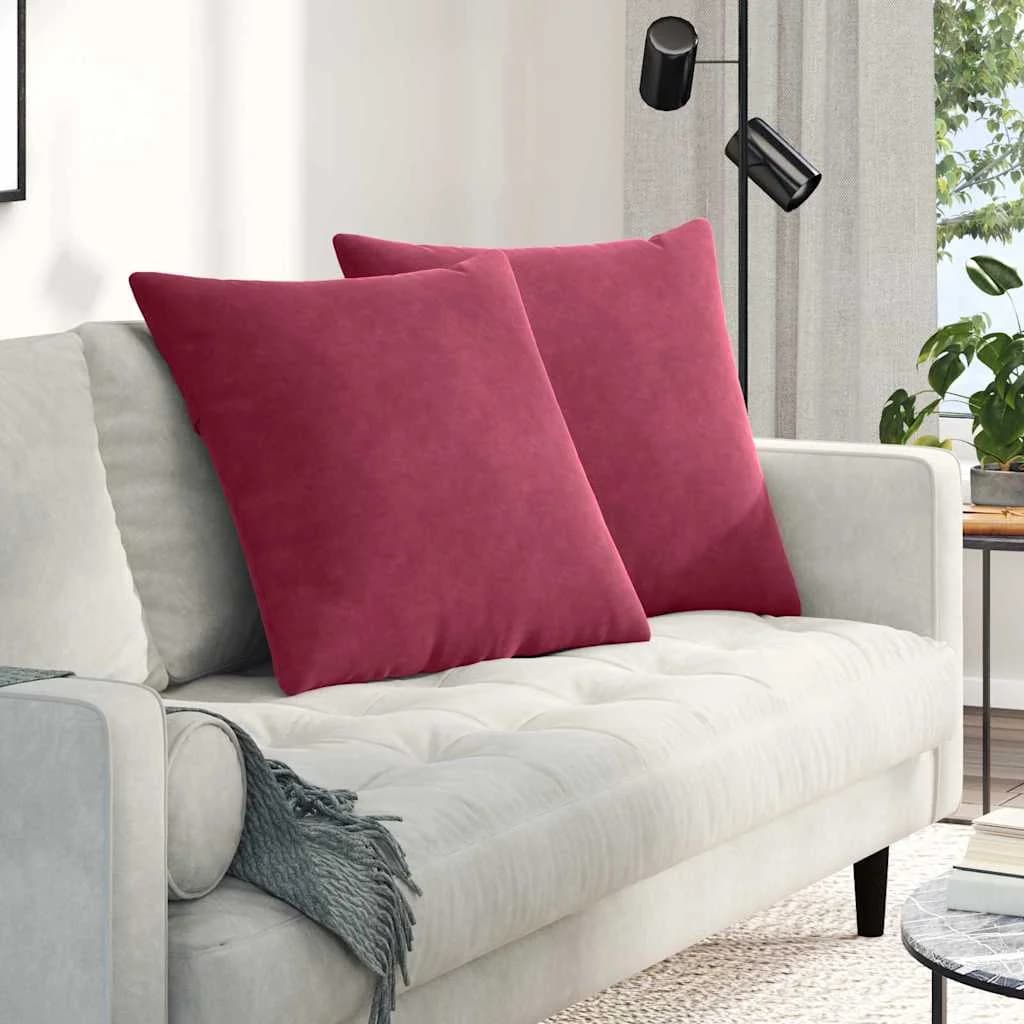 Blazine za kavč 2 pcs Vinorodna rdeča 80 x 80 cm - slika 1