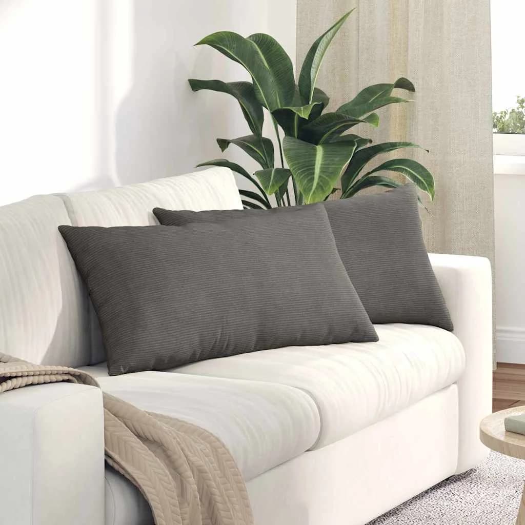 Blazine za kavč 2 pcs Svetlo siva 80 x 40 cm Žametna tkanina - slika 1