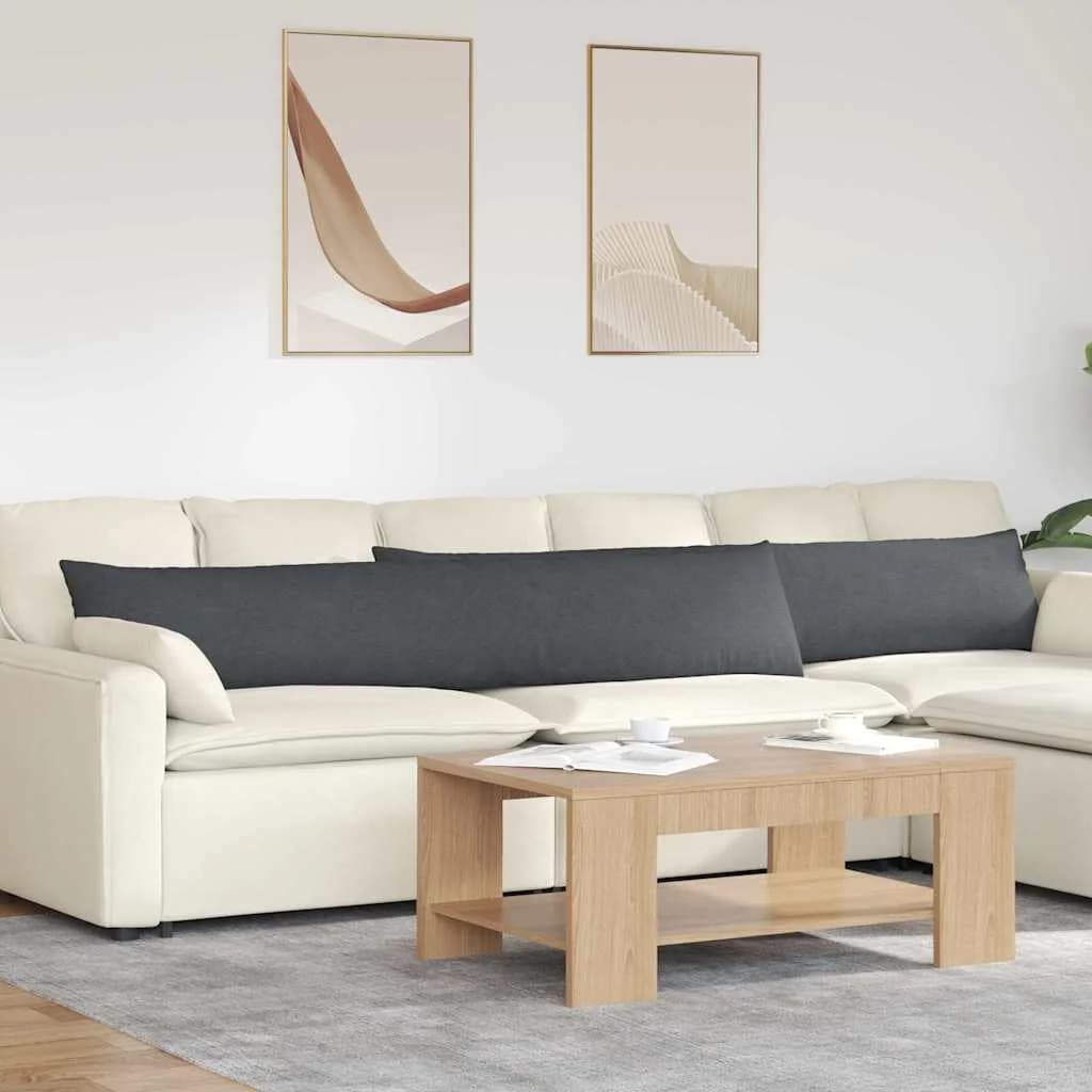 Blazine za kavč 2 pcs Temno siva 200 x 40 cm Žametna tkanina - slika 1