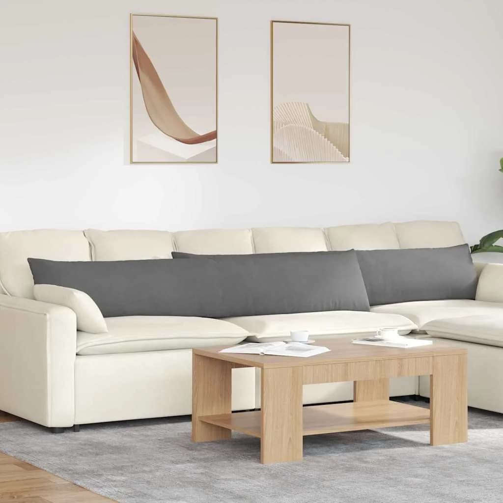 Blazine za kavč 2 pcs Temno siva 200 x 40 cm blago - slika 1