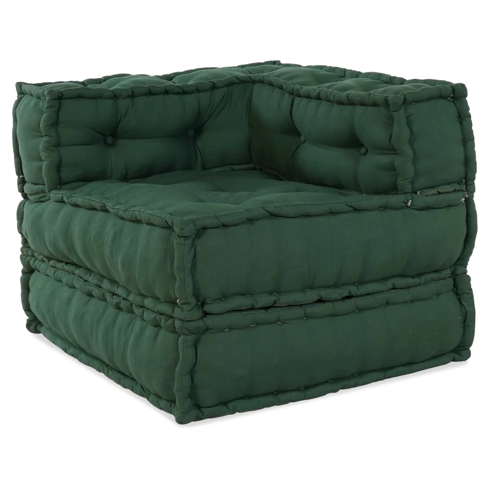 Modularna sedežna enota 2 kos Blago Zelena 140 x 70 x 56 cm - slika 1