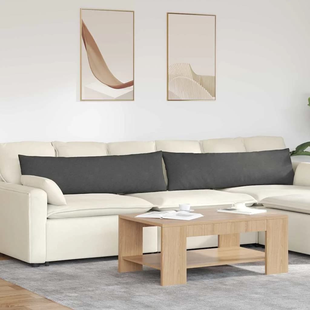 Blazine za kavč 2 pcs Temno siva 145 x 40 cm Žametna tkanina - slika 1