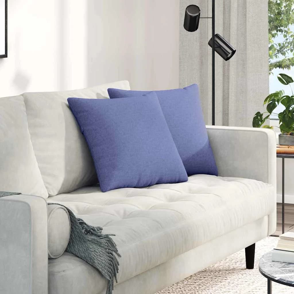 Blazine za kavč 2 kos blago Jeans modra 45 x 45 cm - slika 1