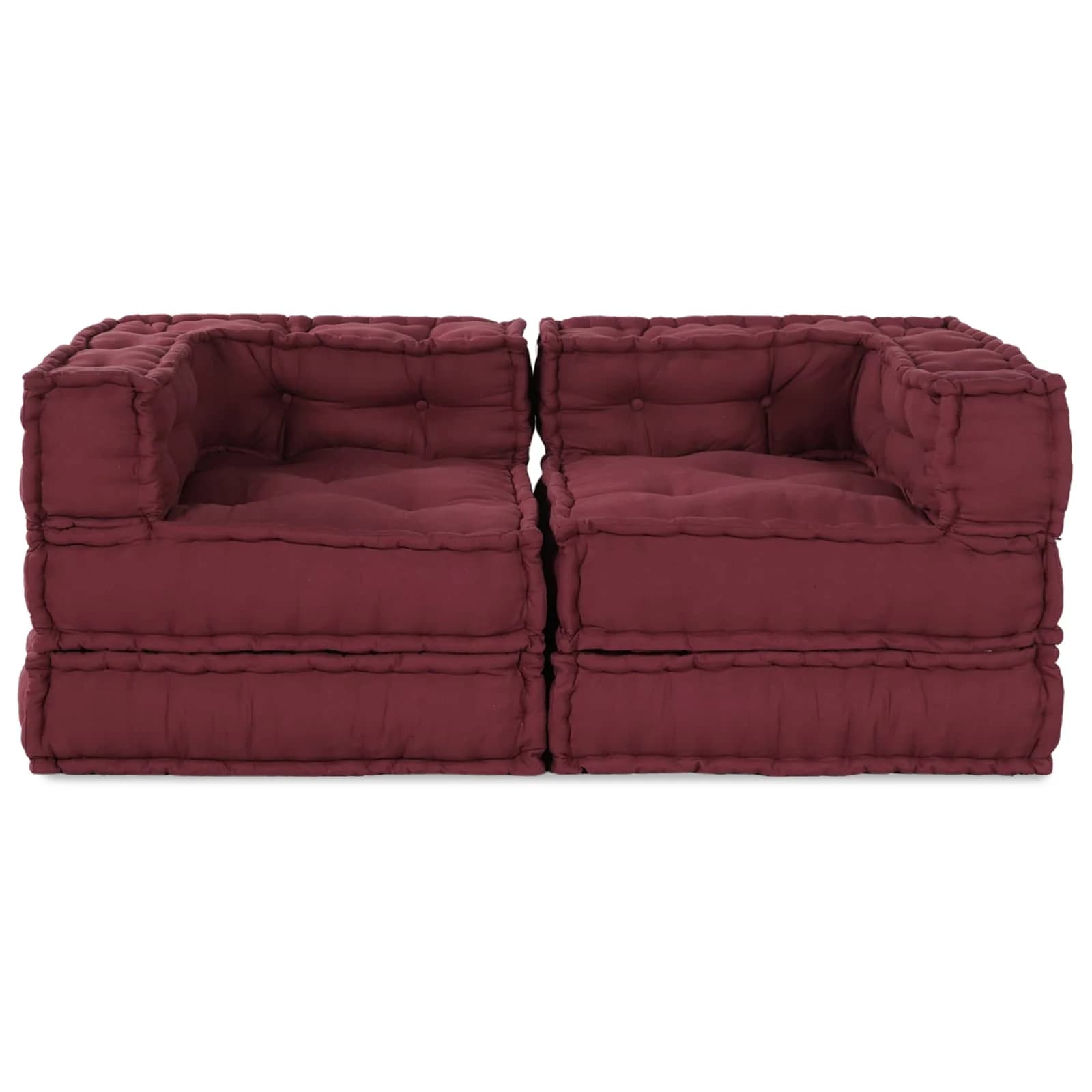 Modularna sedežna enota 2 kos Blago Bordo 140 x 70 x 56 cm - slika 1