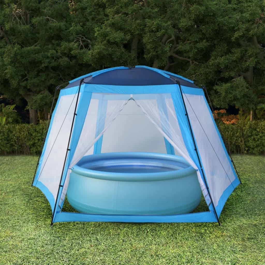 Šotor za bazen iz blaga 660x580x250 cm moder - slika 1