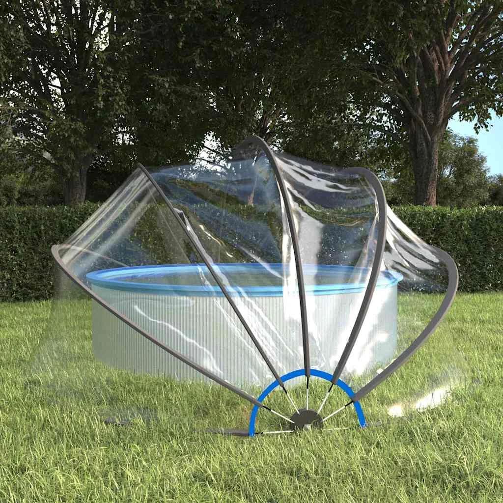 Kupola za bazen okrogla 406x203 cm PVC - slika 1