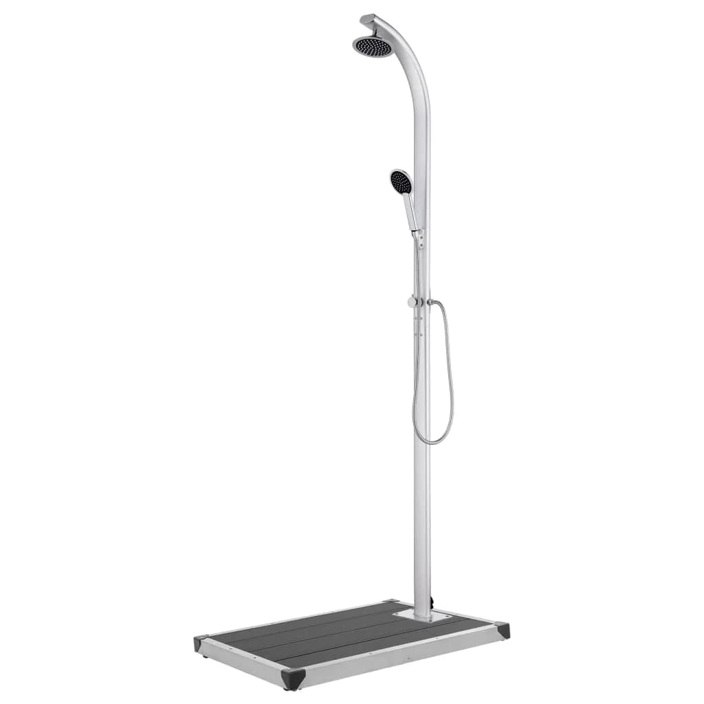 Vrtni tuš s sivim podstavkom 220 cm aluminij - slika 1