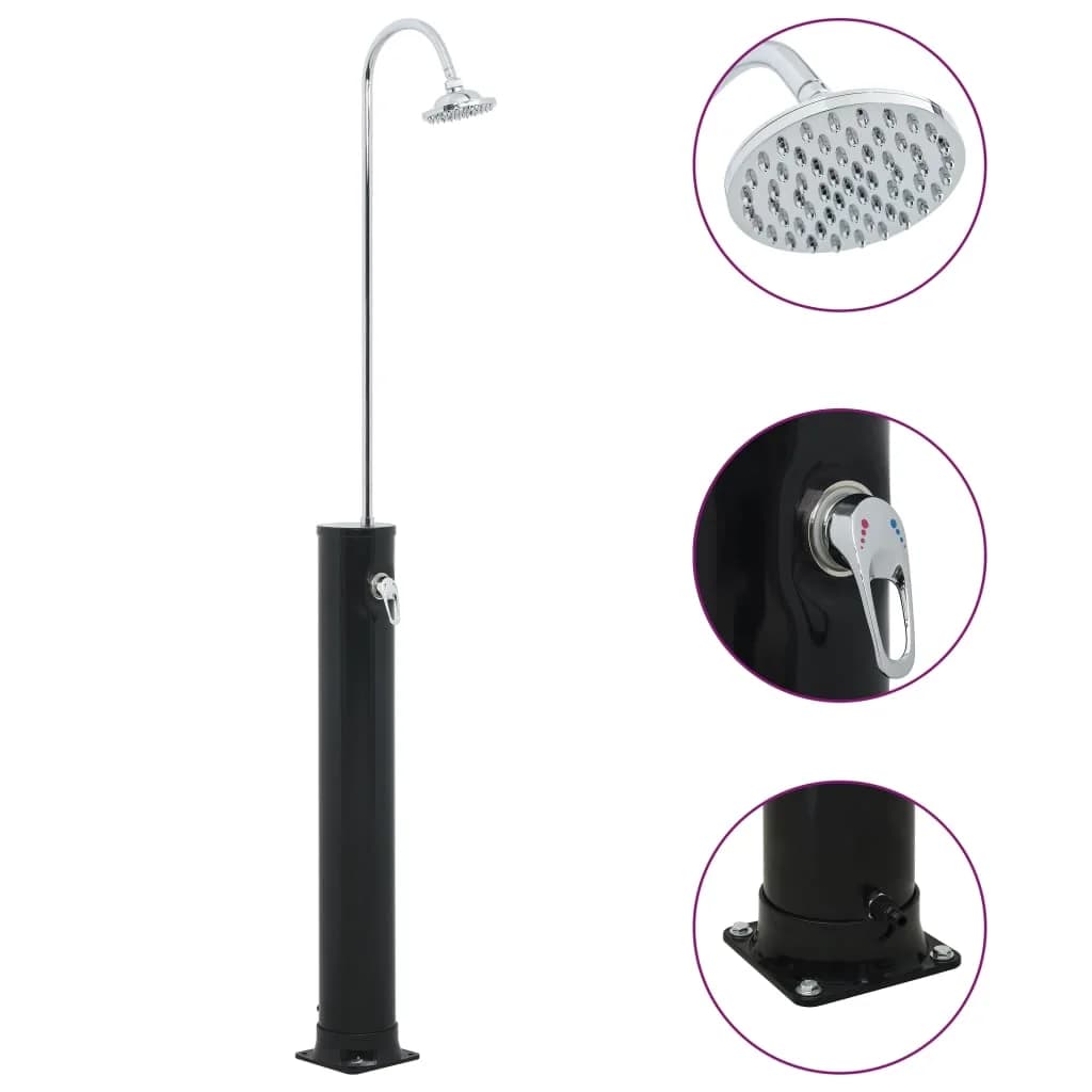 Solarni tuš črn 214 cm 20 L - slika 1