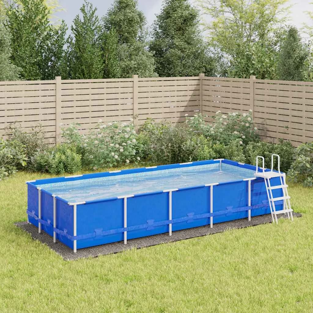 Podloga za bazen svetlo siva 550x280 cm poliestrski geotekstil - slika 1